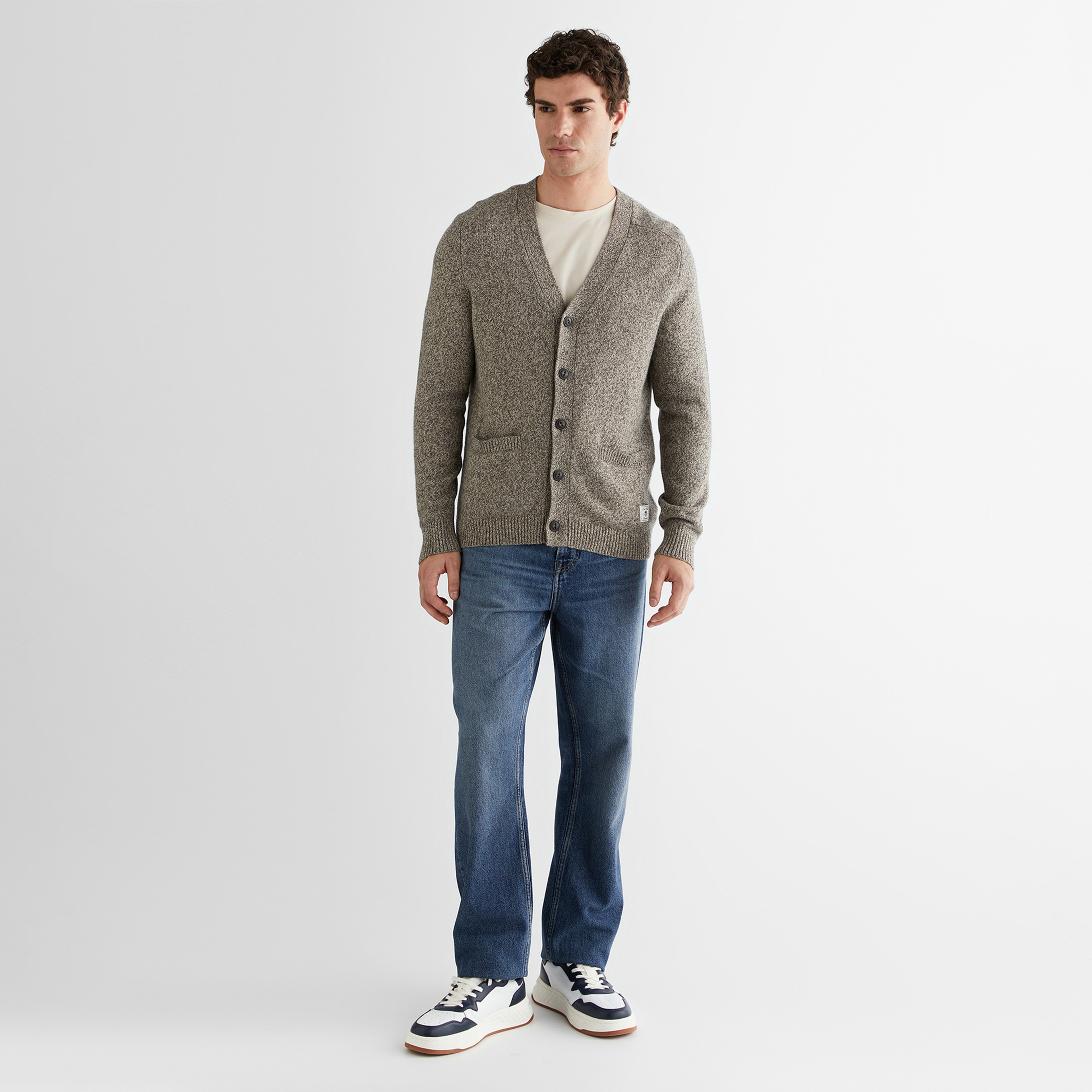 GANT Erkek Kahverengi Regular Fit V Yaka Triko