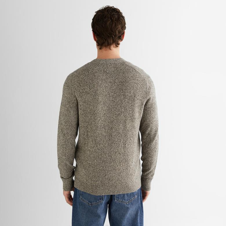 GANT Erkek Kahverengi Regular Fit V Yaka Hırka