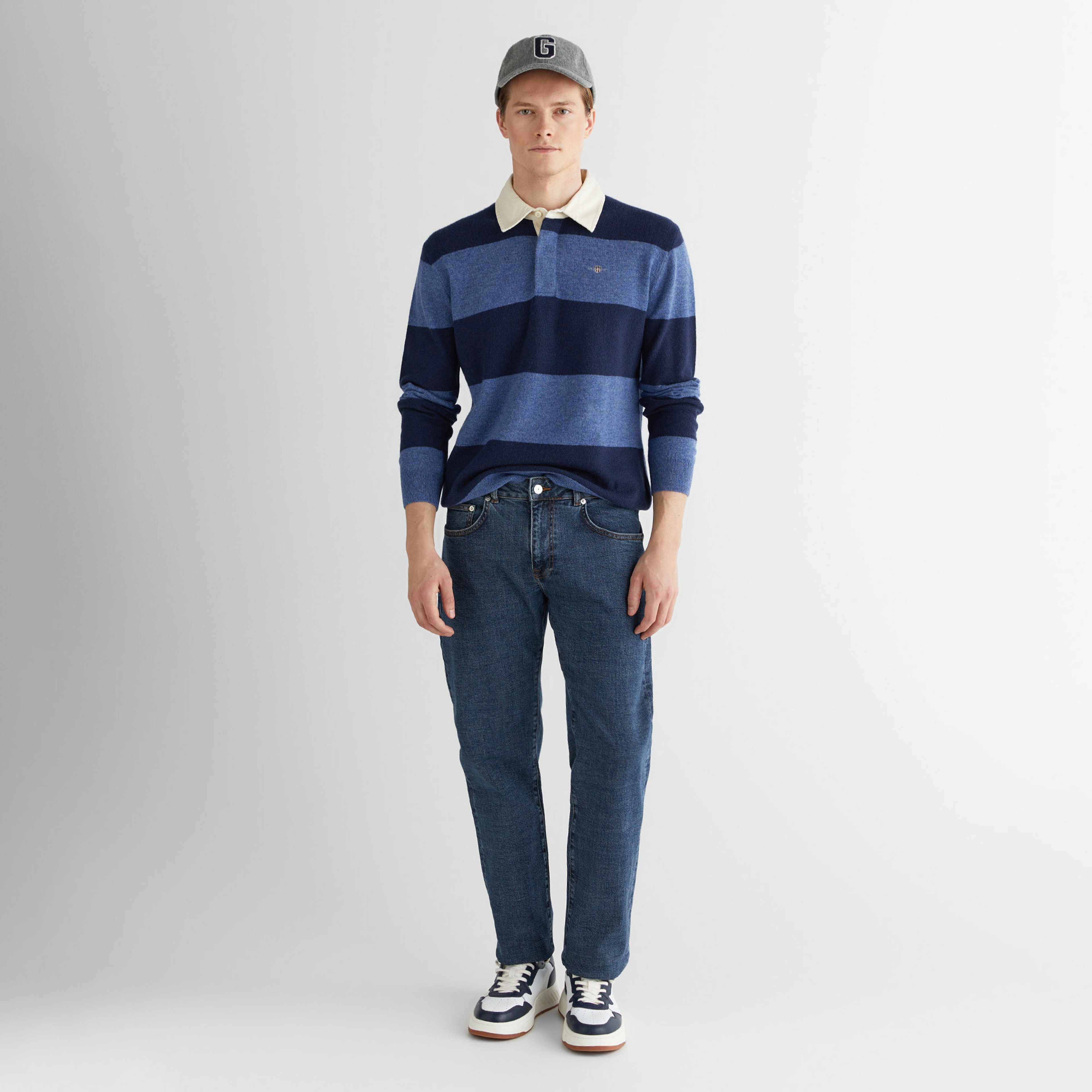 GANT Erkek Lacivert Regular Fit Polo Yaka Triko