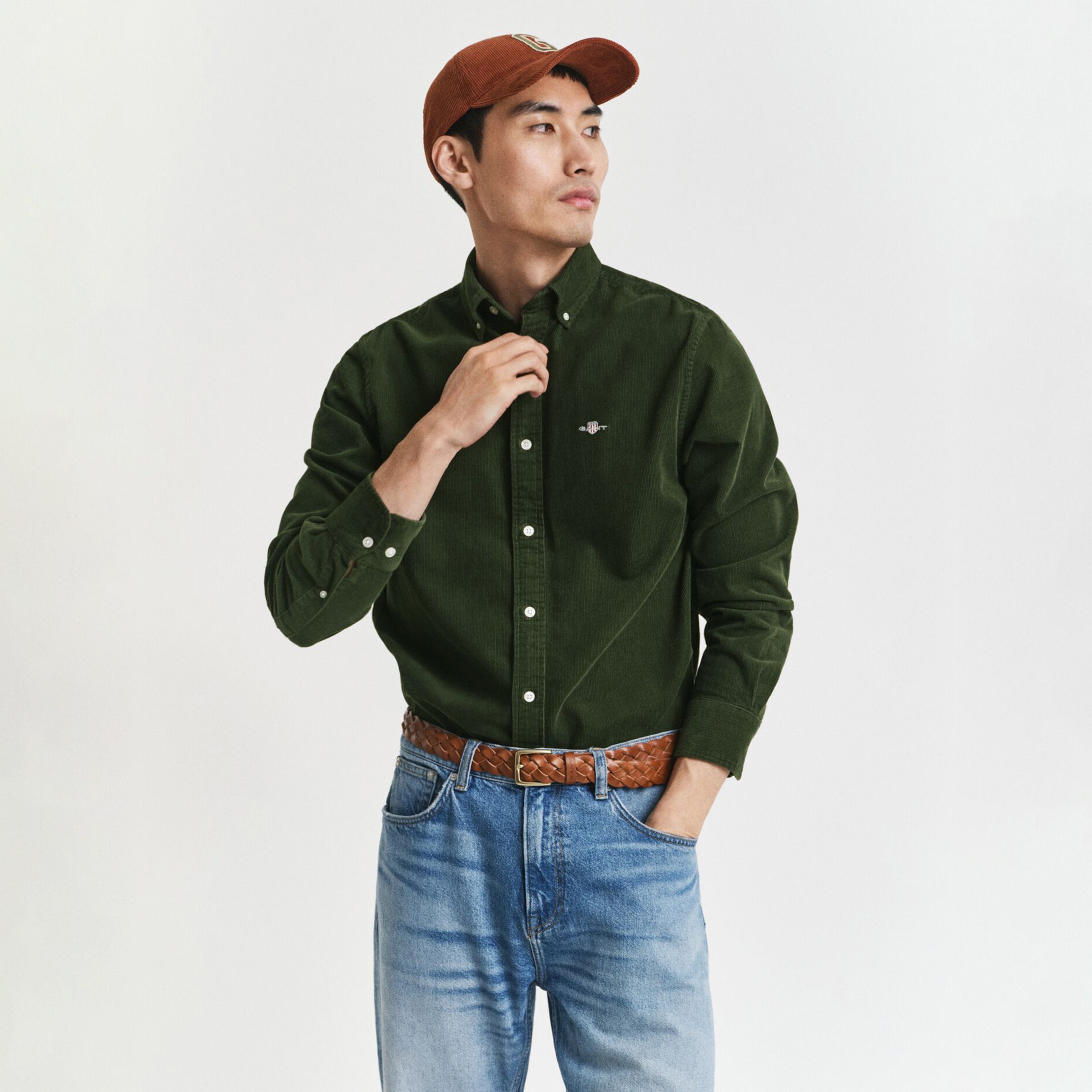 GANT Erkek Haki Regular Fit Düğmeli Gömlek