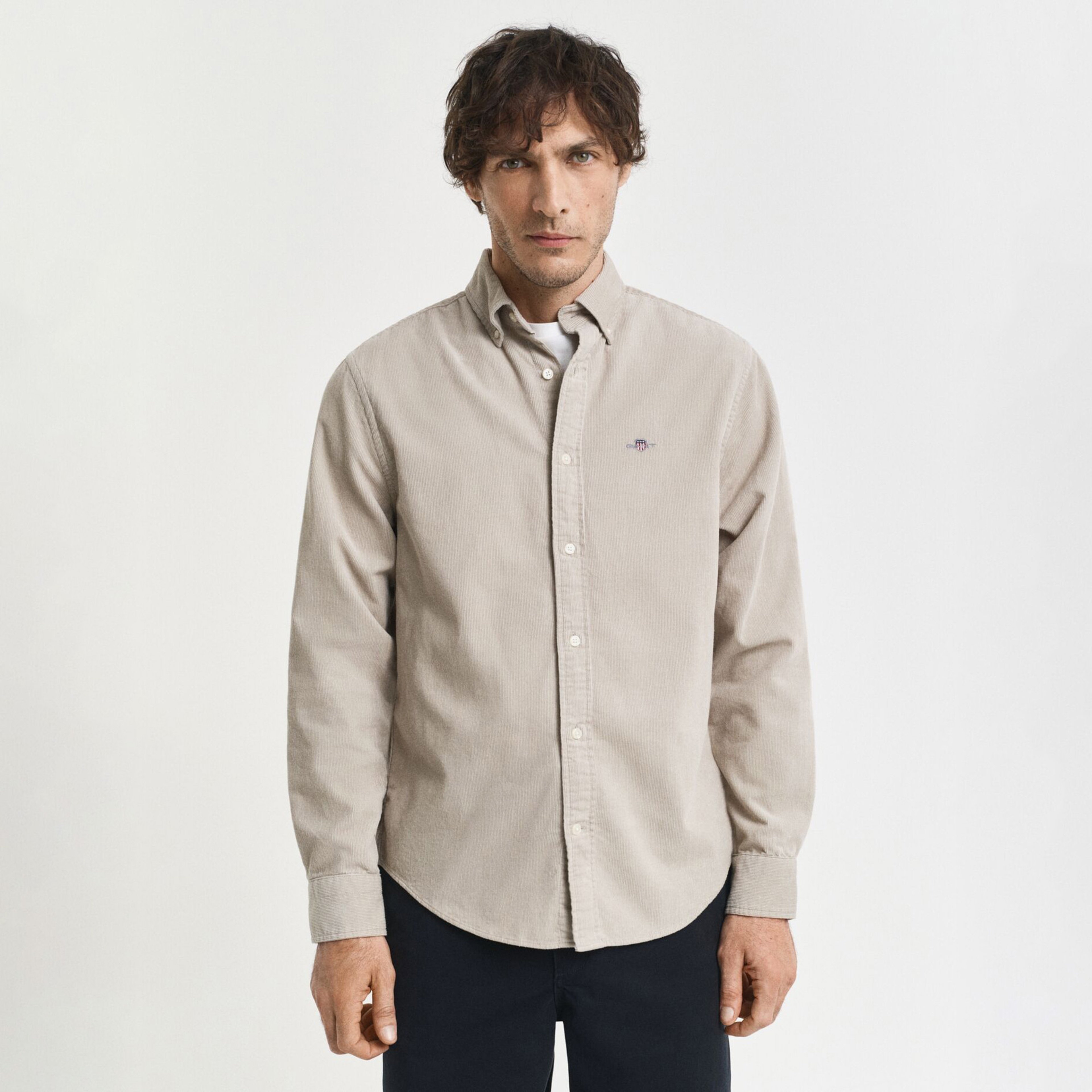 GANT Erkek Bej Regular Fit Düğmeli Gömlek