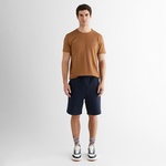 GANT Erkek Kahverengi Regular Fit Bisiklet Yaka T-Shirt