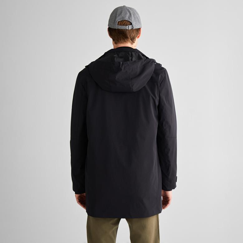 GANT Erkek Siyah Standart Fit Kapüşonlu Mont