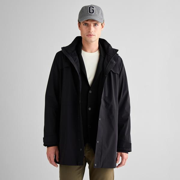 GANT Erkek Siyah Standart Fit Kapüşonlu Mont