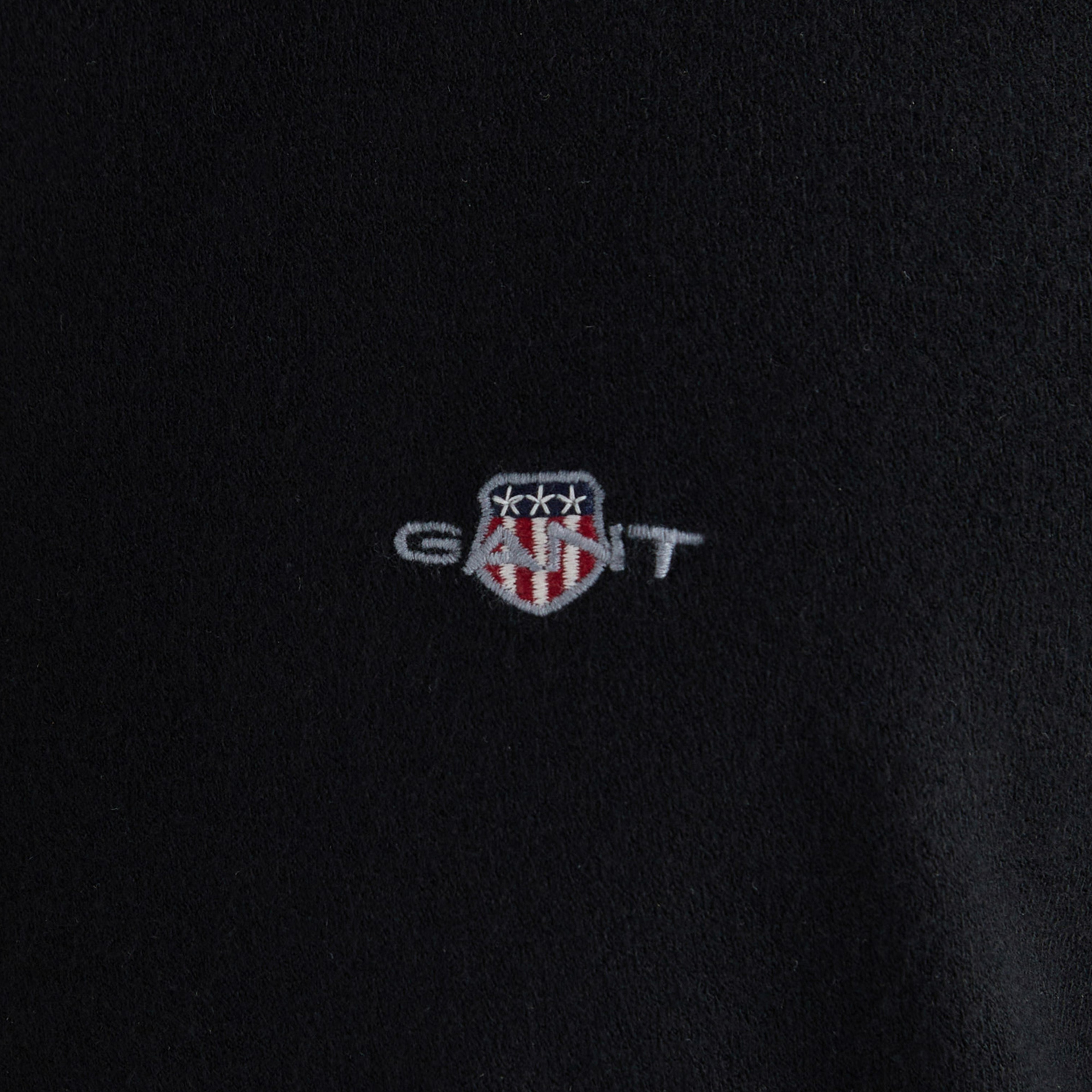 GANT Erkek Siyah Standart Fit Bisiklet Yaka Triko