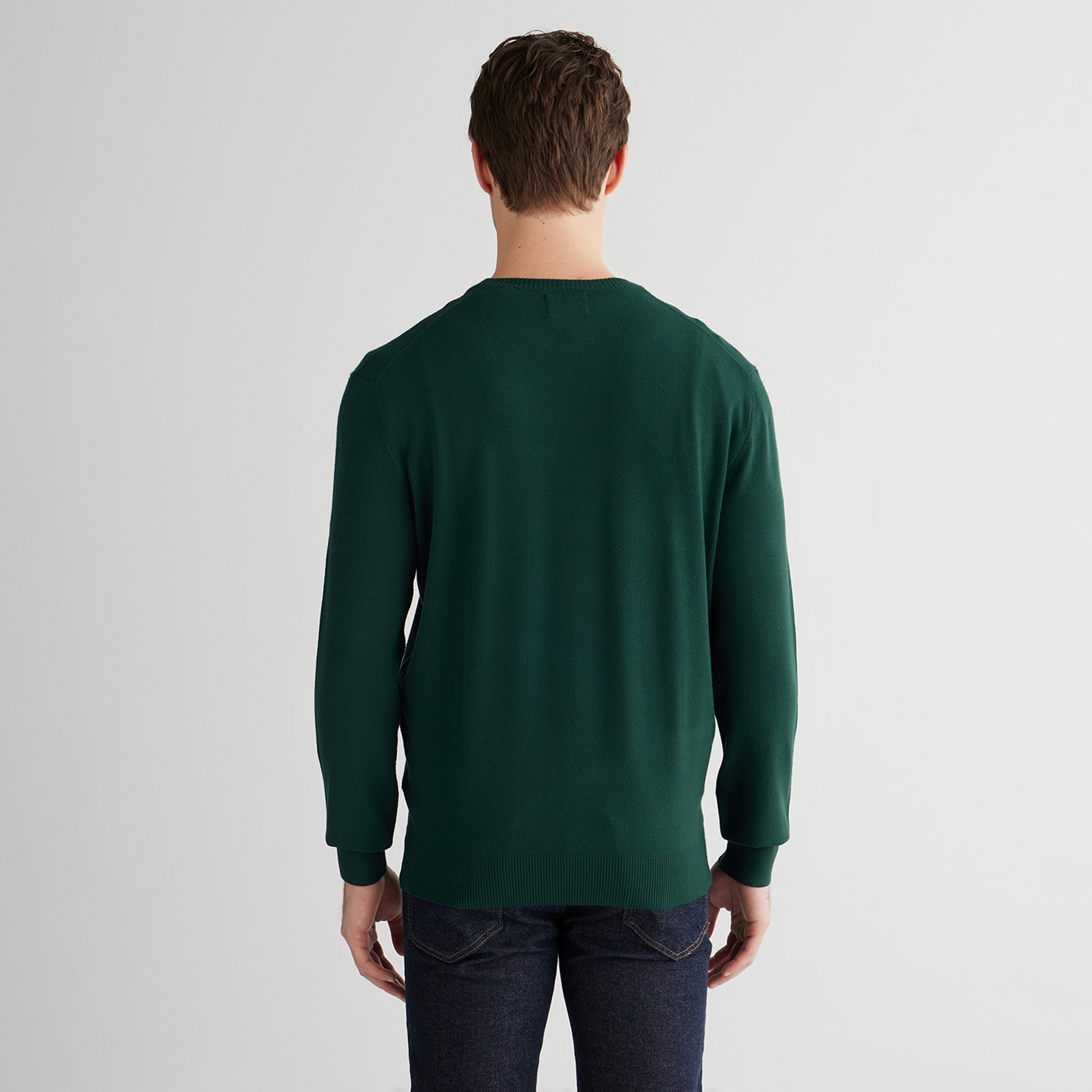 GANT Erkek Yeşil Standart Fit Bisiklet Yaka Triko