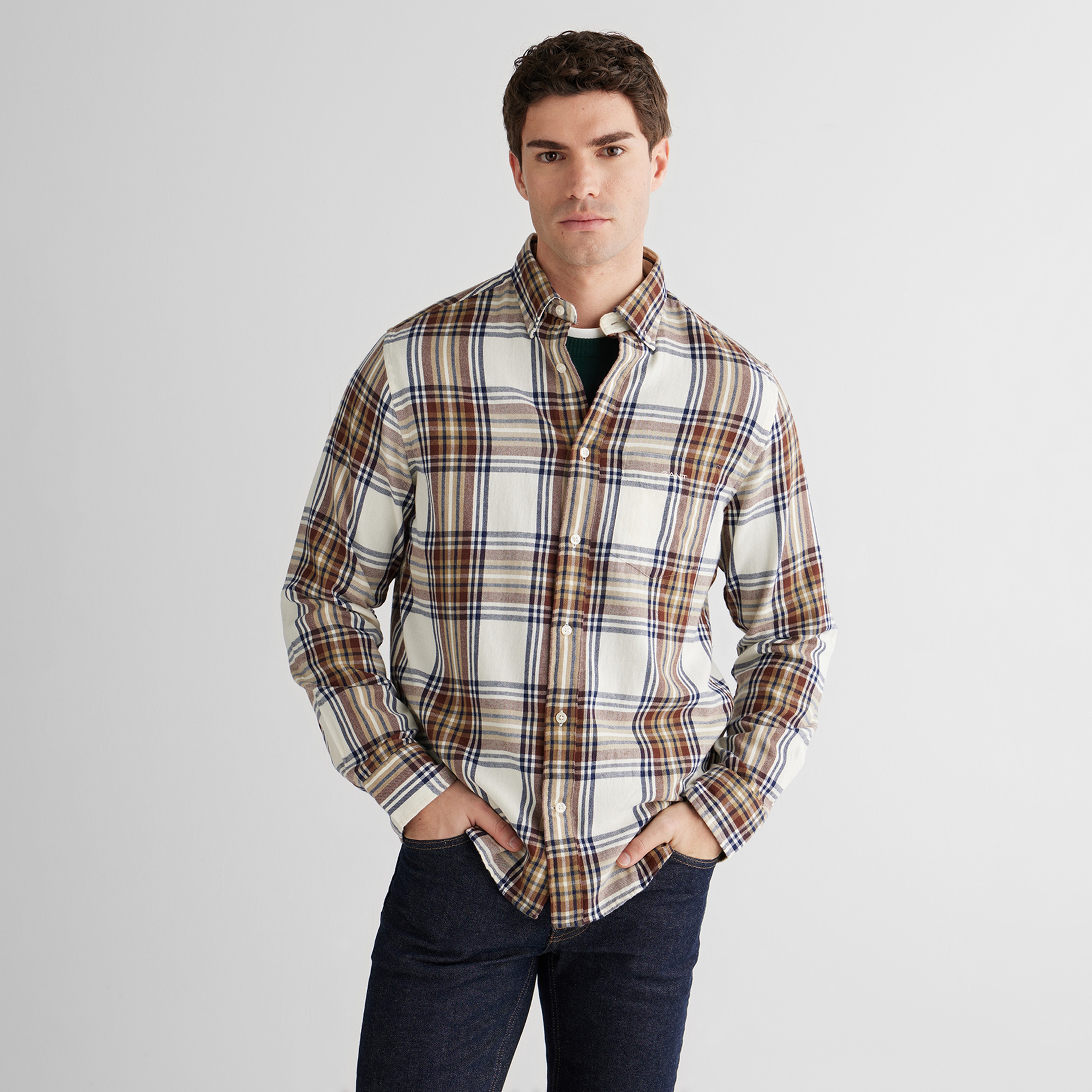 GANT Erkek Krem Regular Fit Düğmeli Gömlek