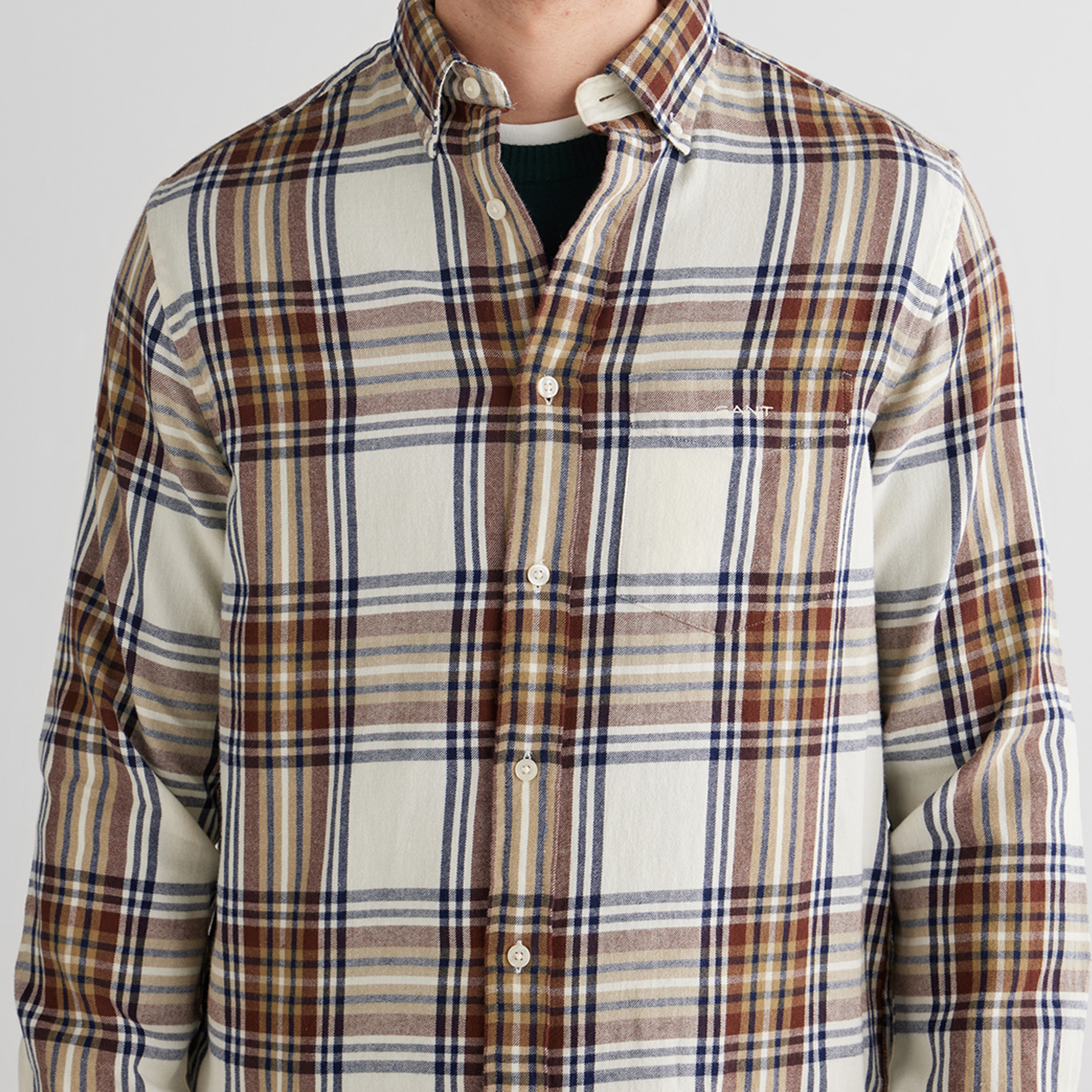 GANT Erkek Krem Regular Fit Düğmeli Gömlek