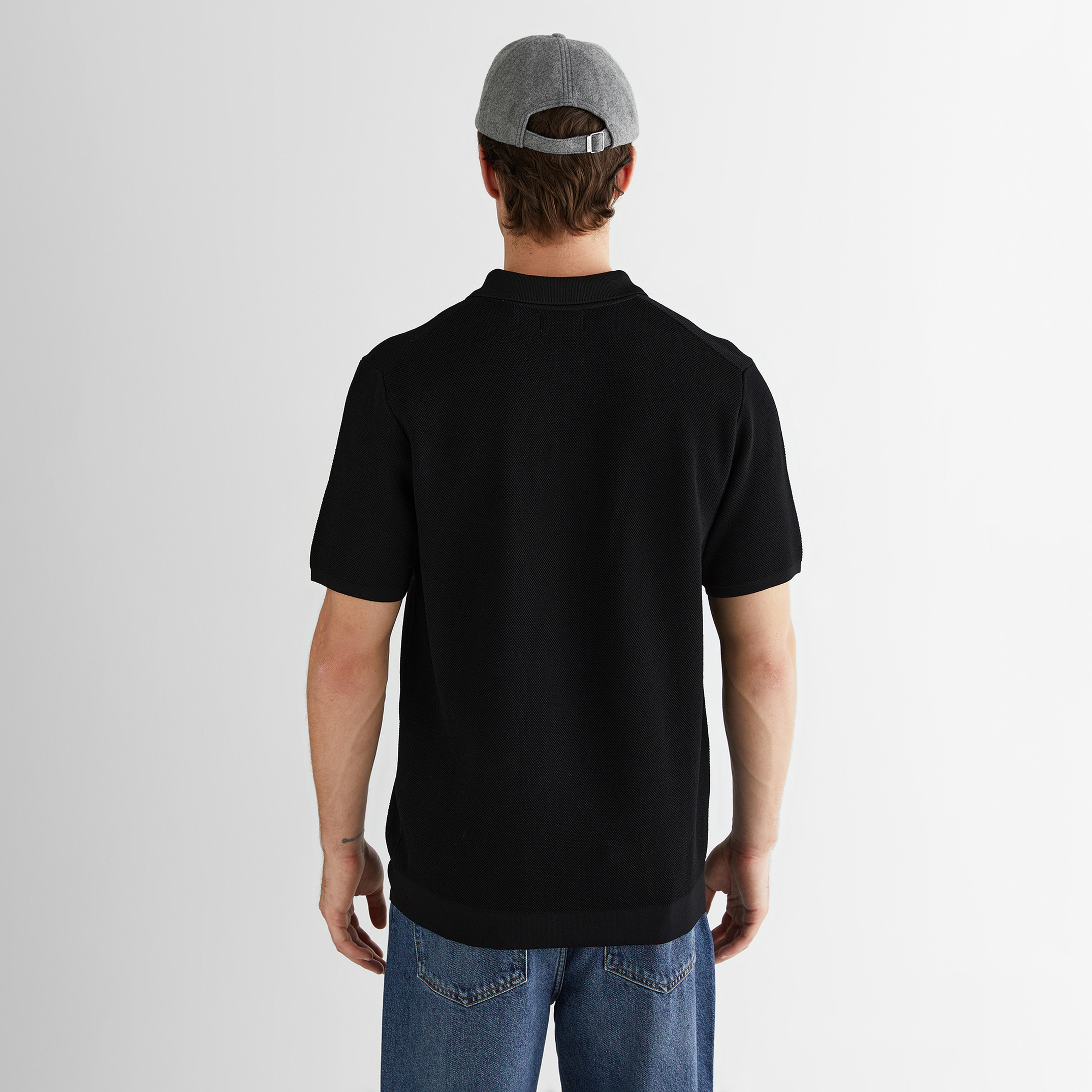 GANT Erkek Siyah Standart Fit Polo Yaka Triko