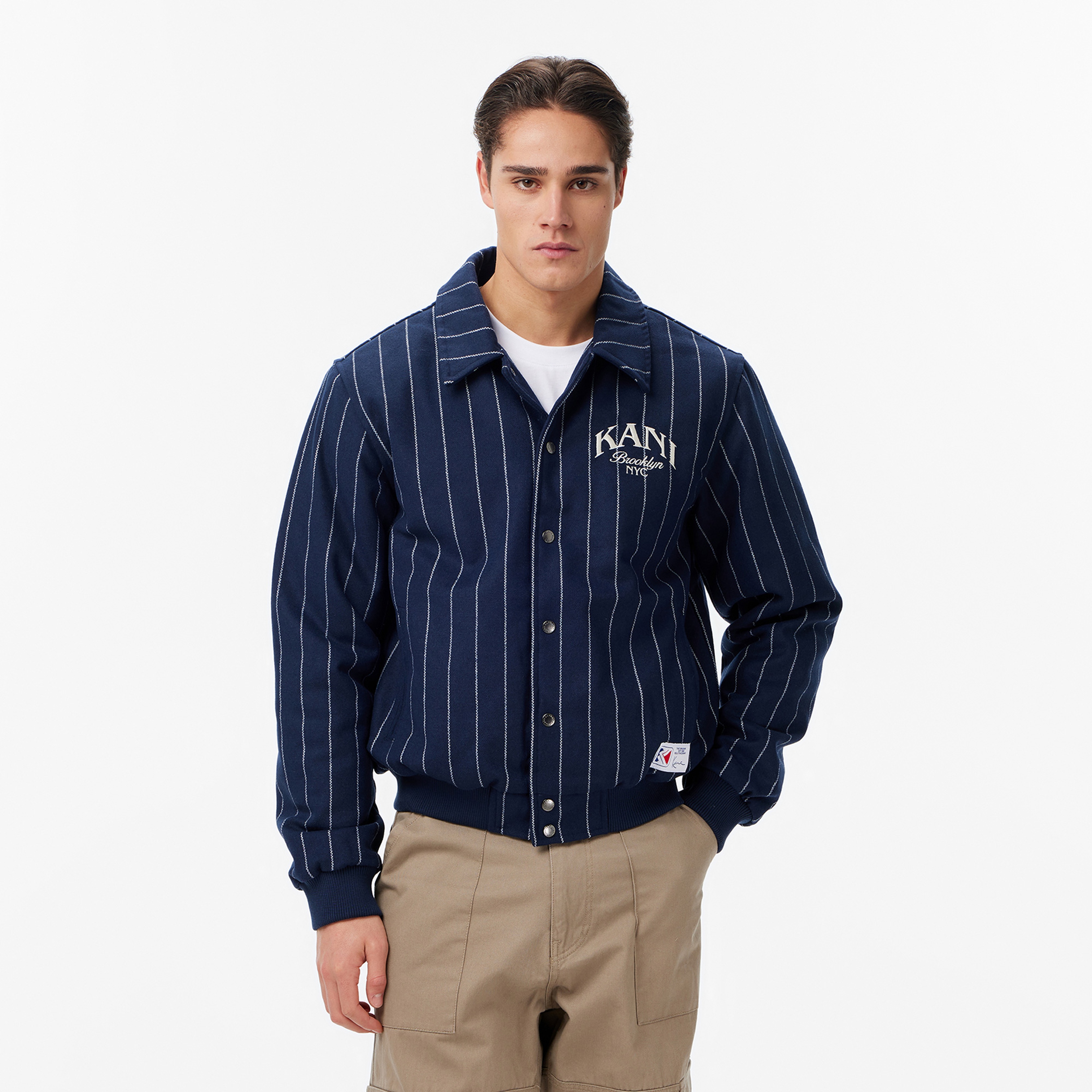 Karl Kani Pinstripes Wool Erkek Mavi Ceket