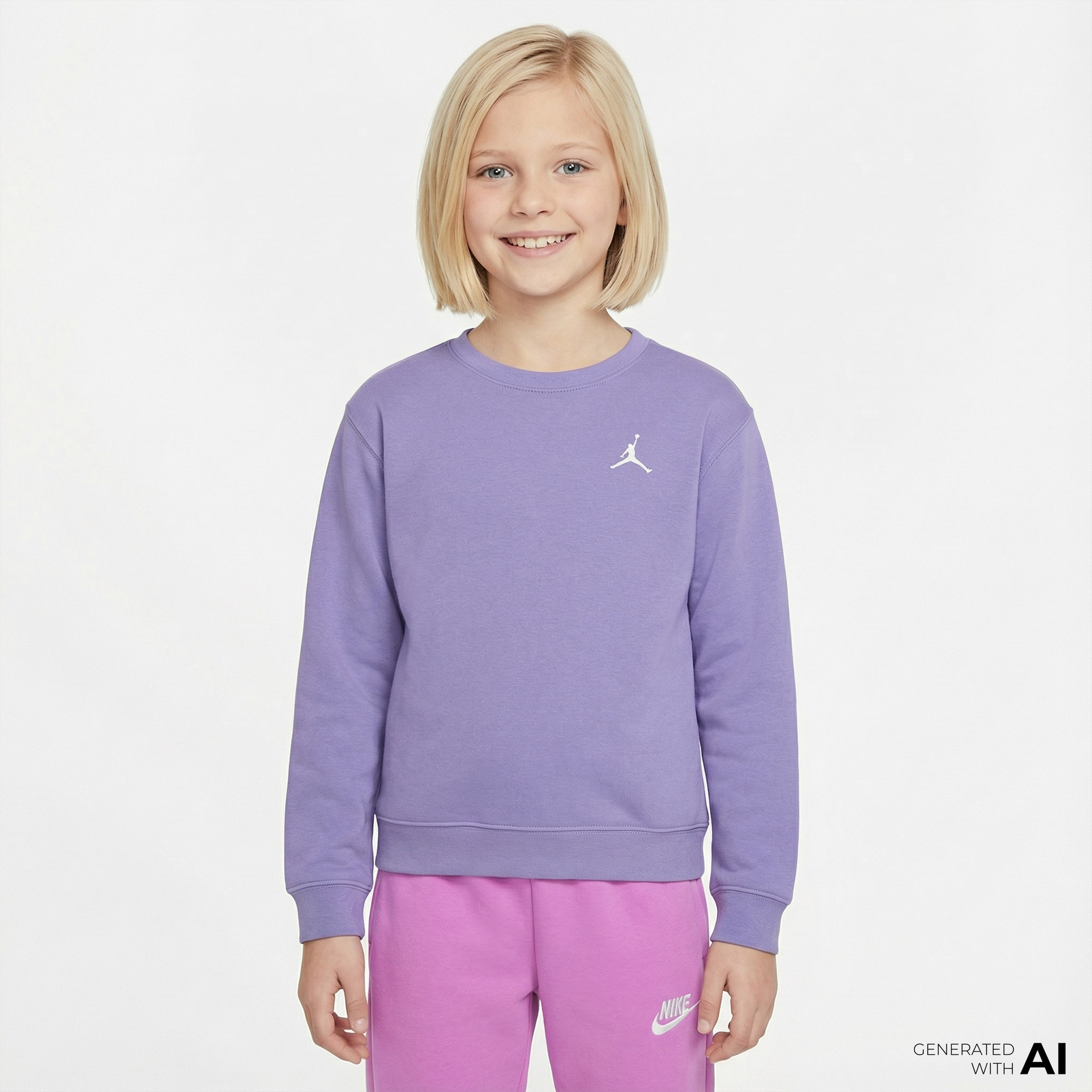 Jordan Jdn Mj Brooklyn Ft Crew Çocuk Mor Sweatshirt