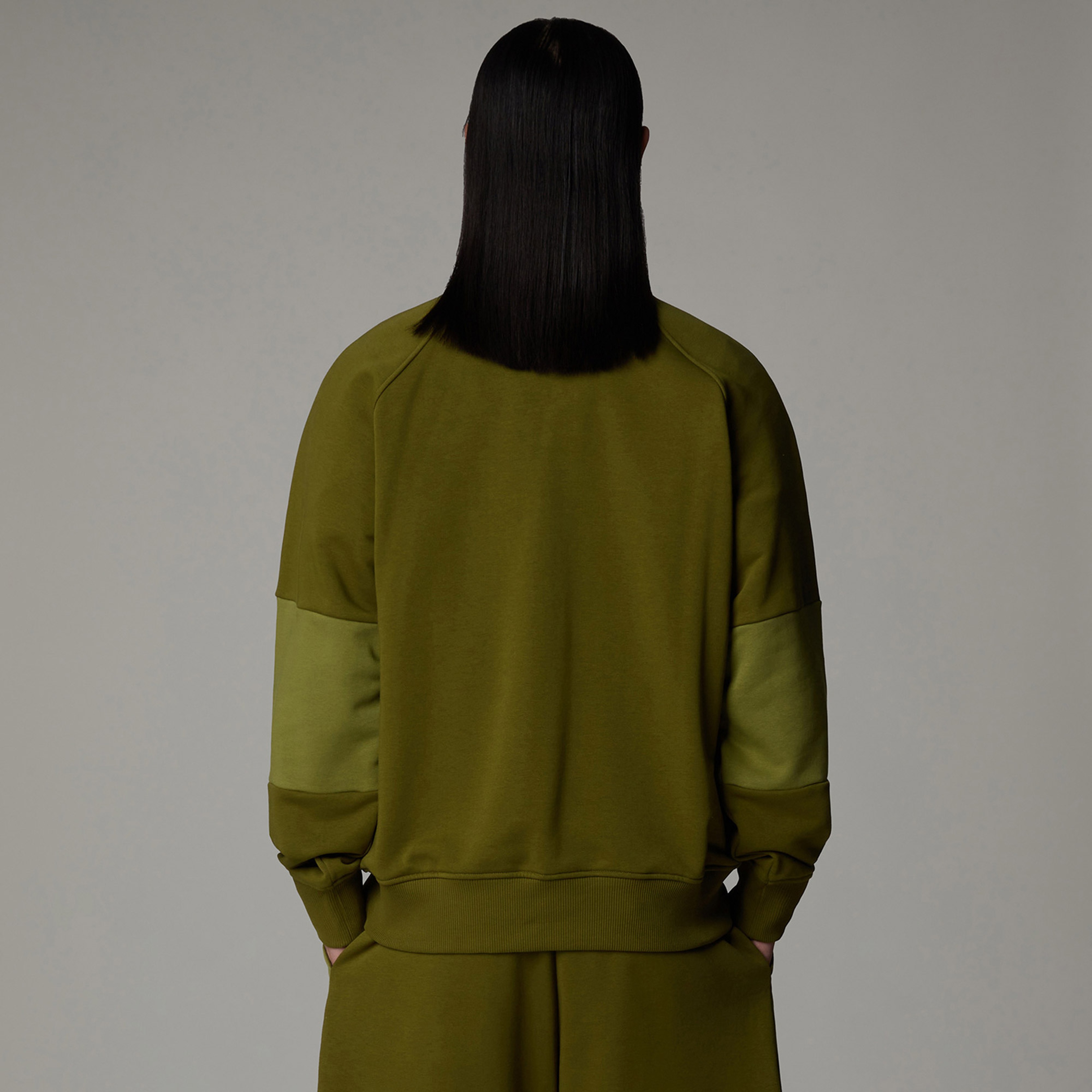 The North Face Terry Relaxed Crew Erkek Haki Sweatshirt