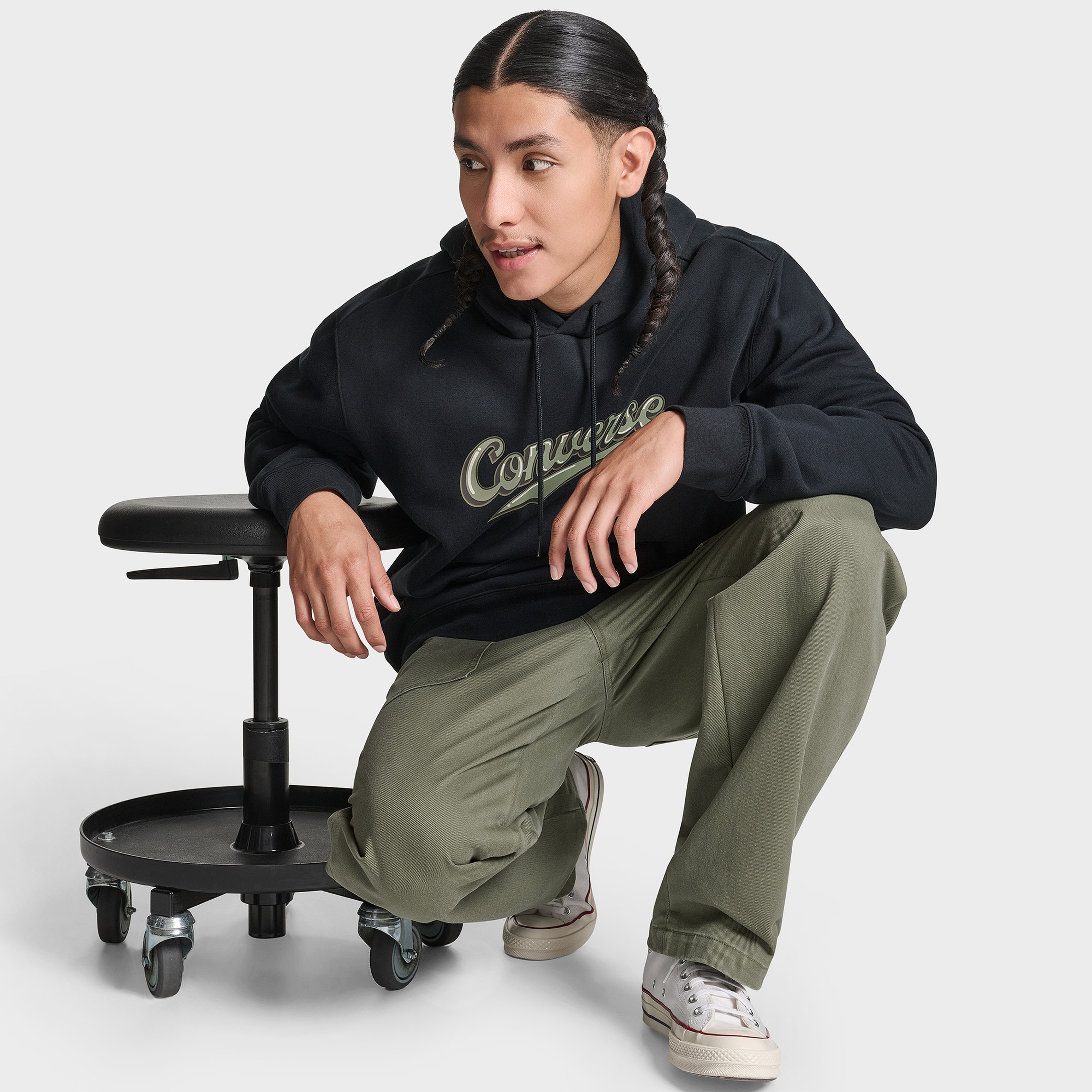 Converse Erkek Siyah Hoodie