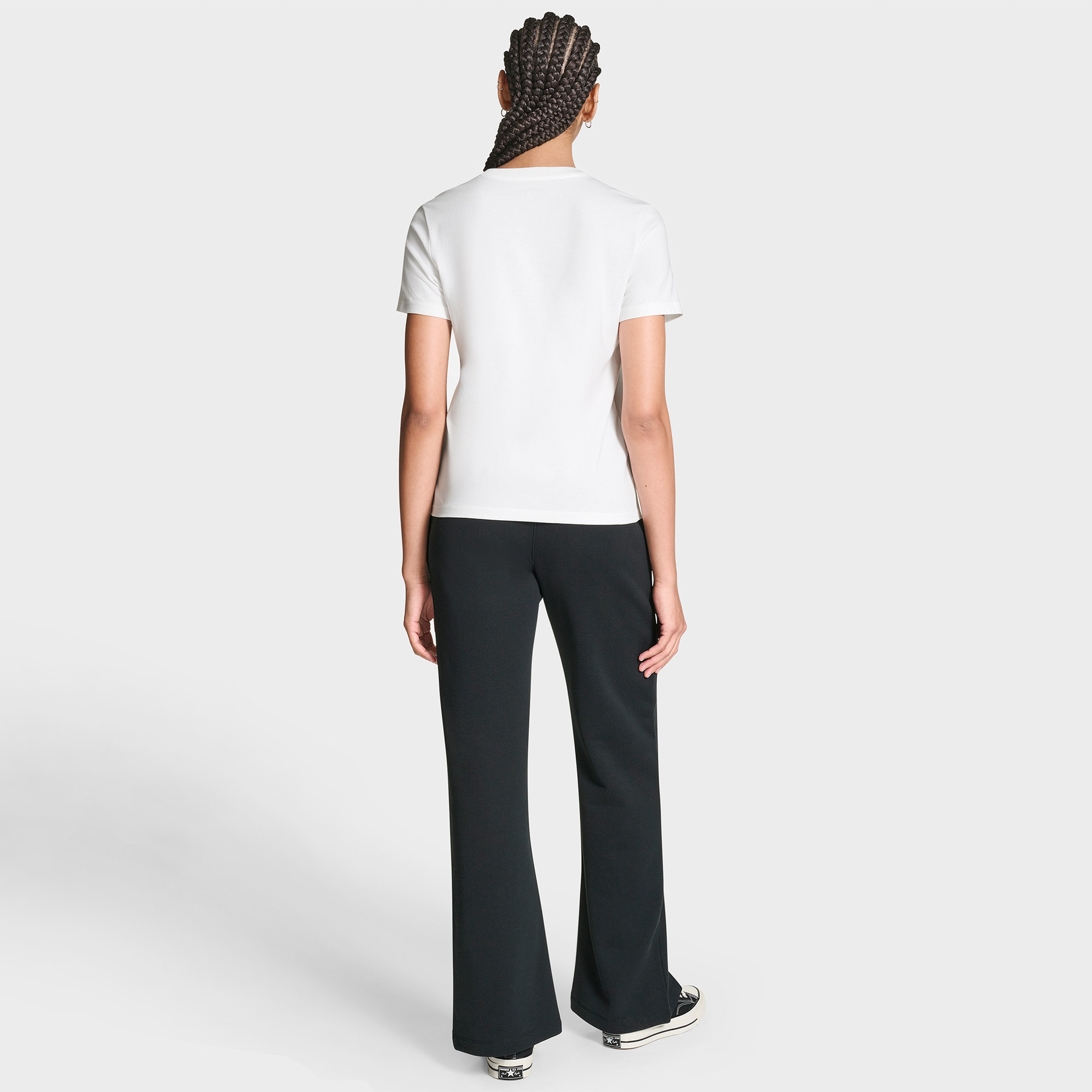 Converse Kadın Chuck Logolu Matalik Beyaz T-Shirt