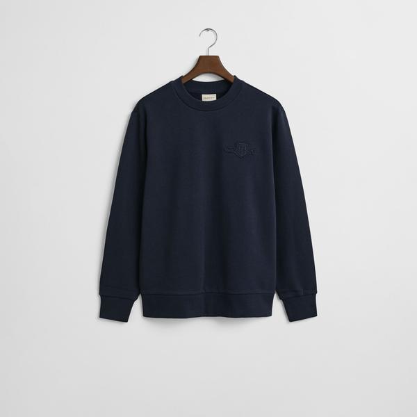 GANT Erkek Lacivert Regular Fit Bisiklet Yaka Sweatshirt