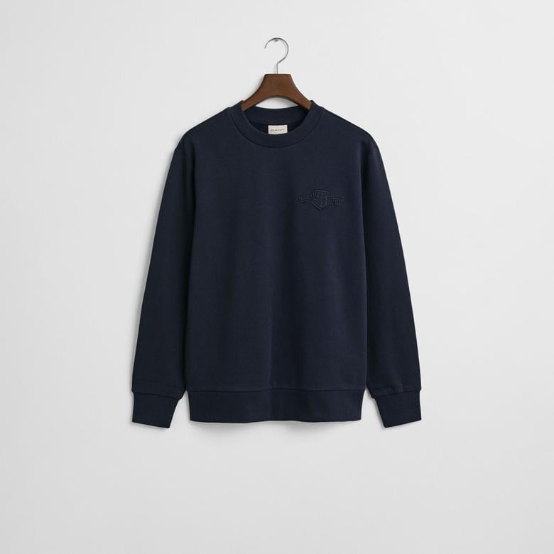 GANT Erkek Lacivert Regular Fit Bisiklet Yaka Sweatshirt