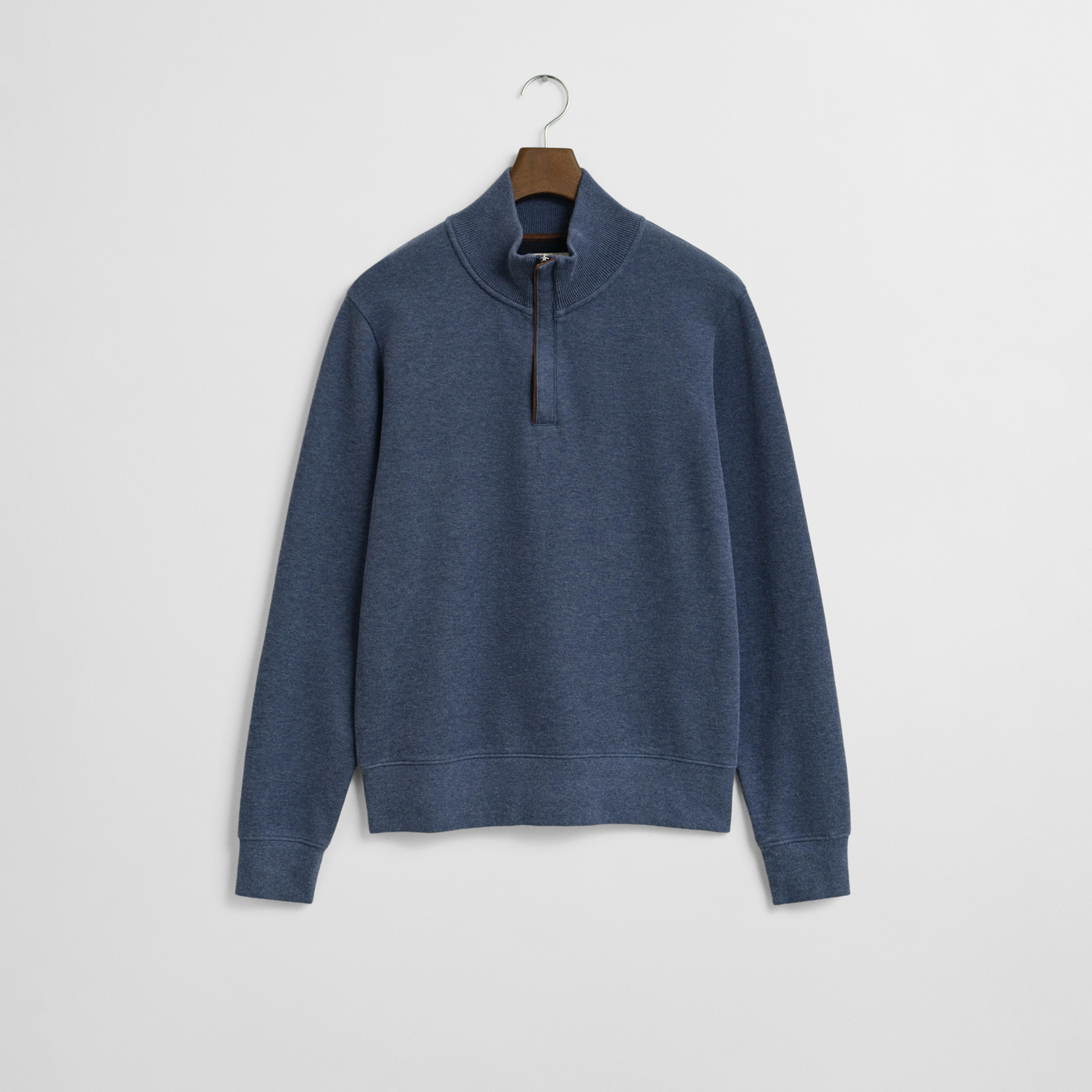 Gant Erkek Mavi Regular Fit Yarım Fermuarlı Sweatshirt