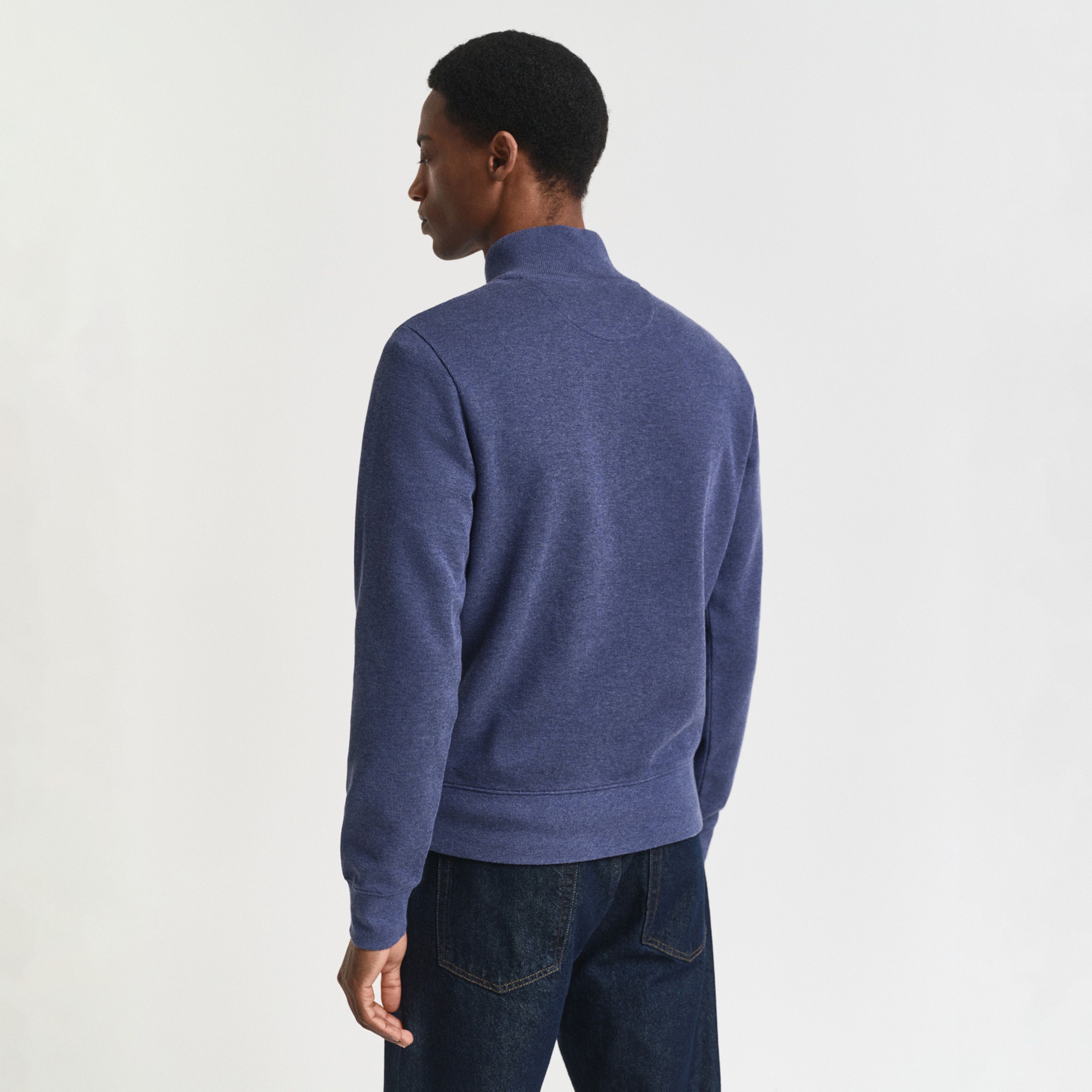 Gant Erkek Mavi Regular Fit Yarım Fermuarlı Sweatshirt