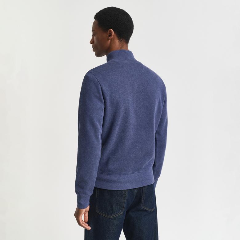 Gant Erkek Mavi Regular Fit Yarım Fermuarlı Sweatshirt