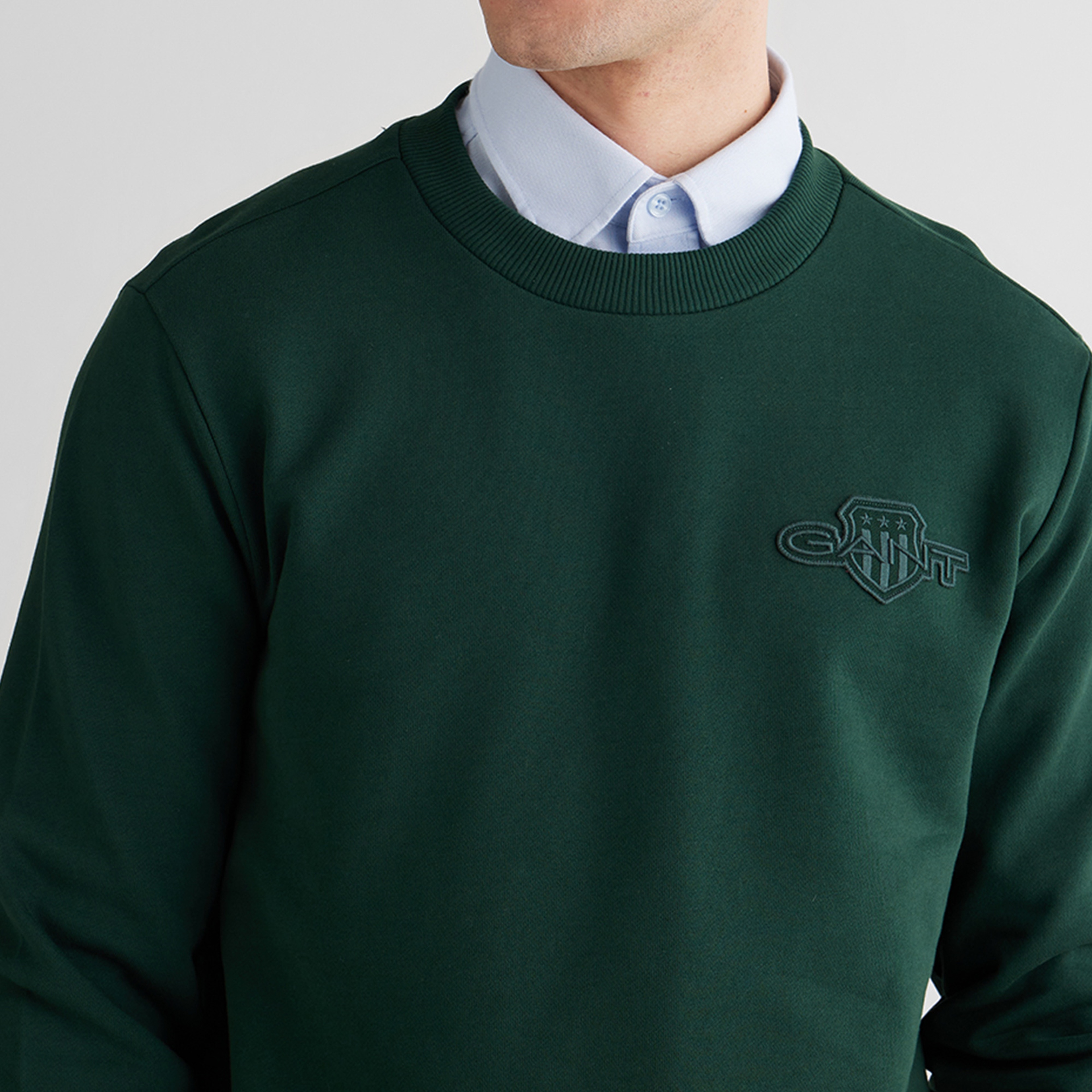 GANT Erkek Yeşil Regular Fit Bisiklet Yaka Sweatshirt