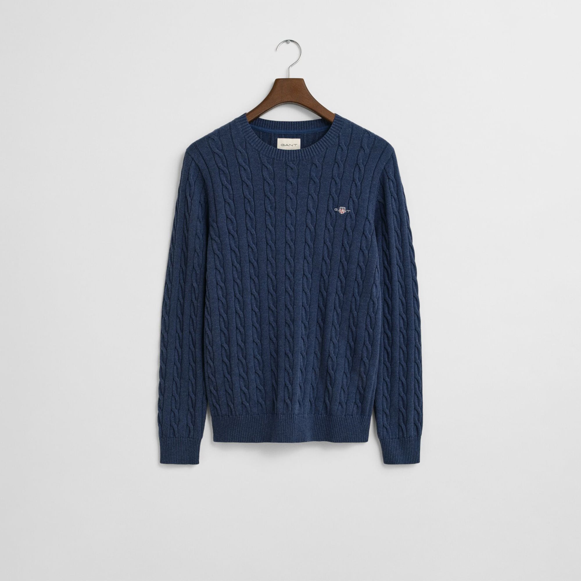 GANT Erkek Lacivert Regular Fit Bisiklet Yaka Örgü Kazak