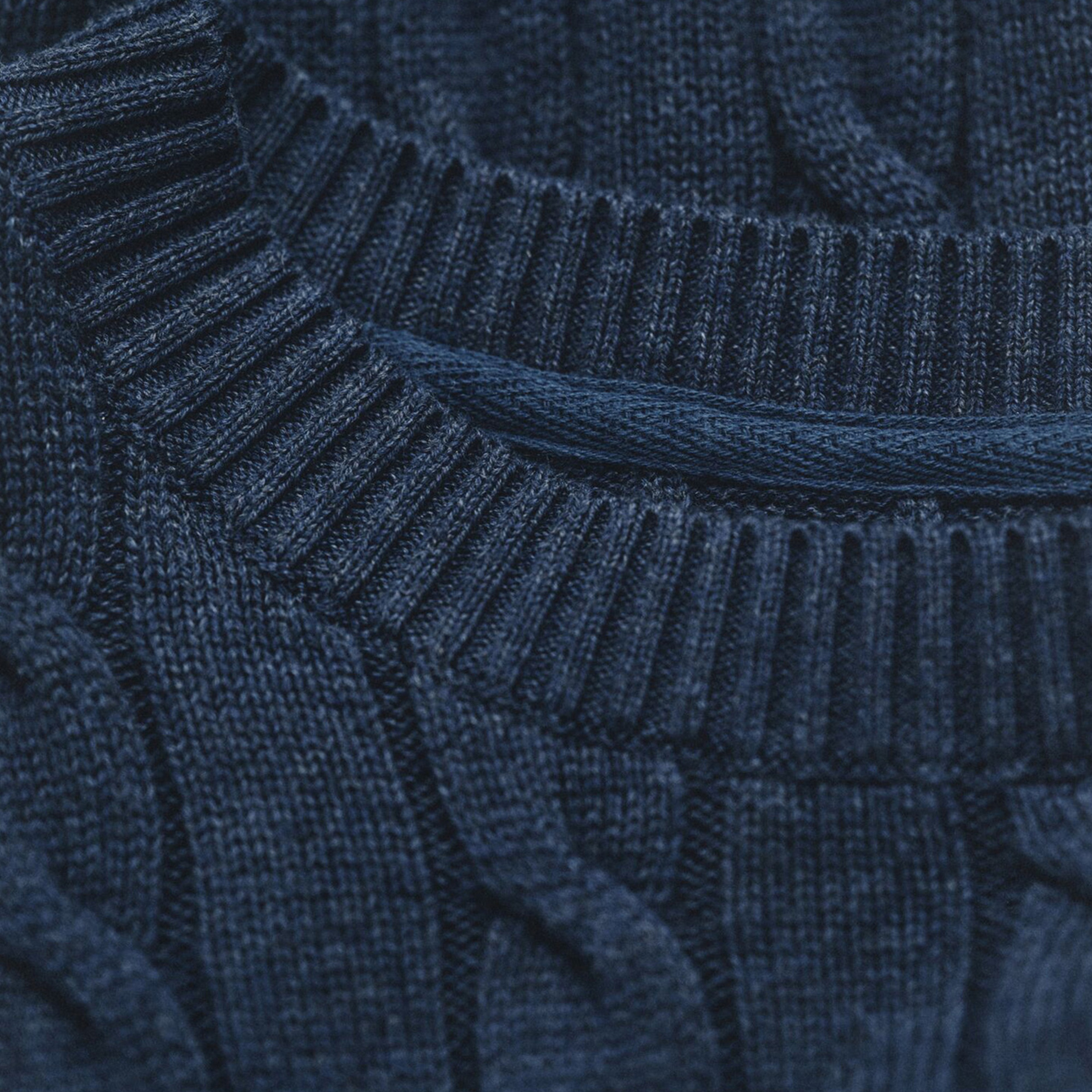 GANT Erkek Lacivert Regular Fit Bisiklet Yaka Örgü Kazak