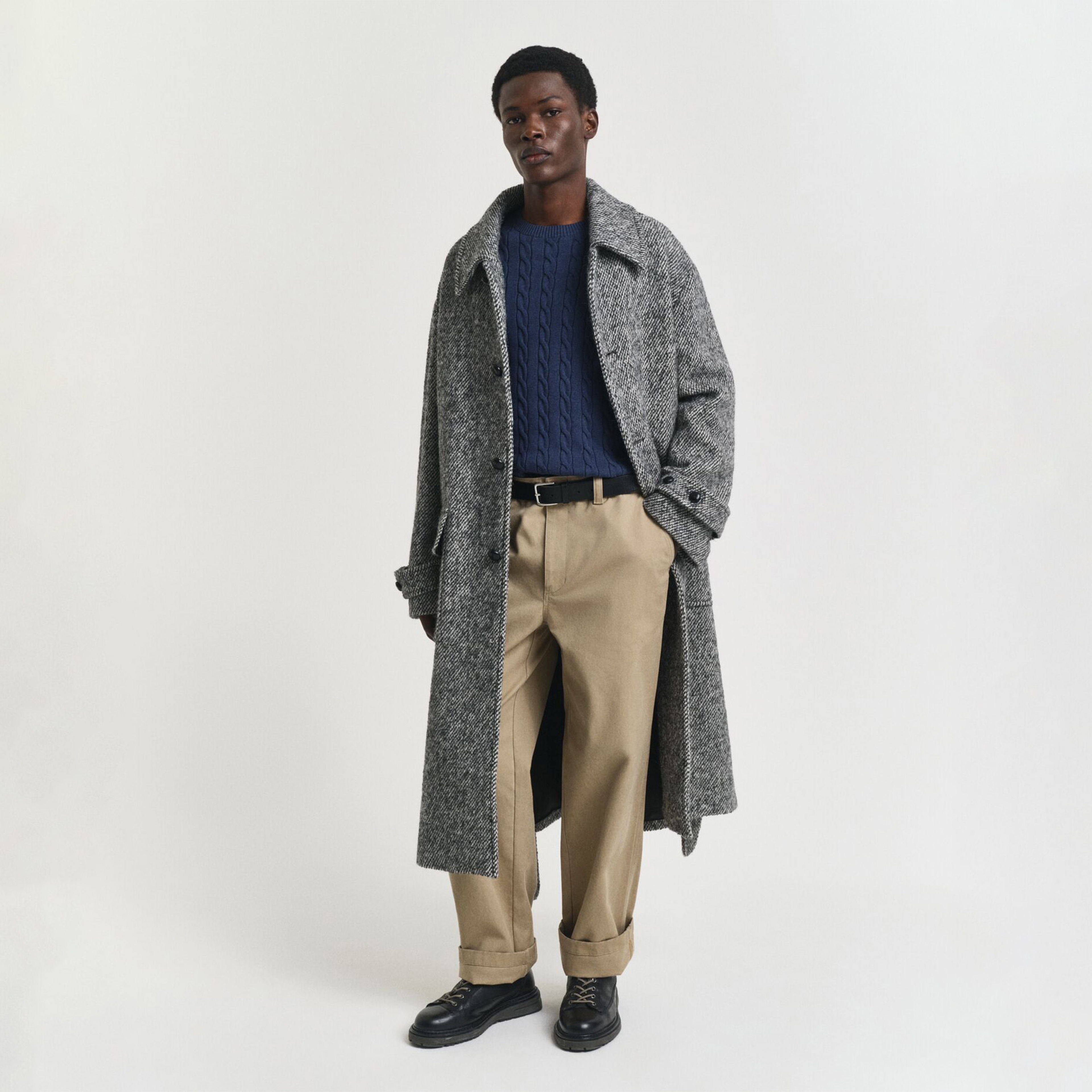 GANT Erkek Lacivert Regular Fit Bisiklet Yaka Örgü Kazak