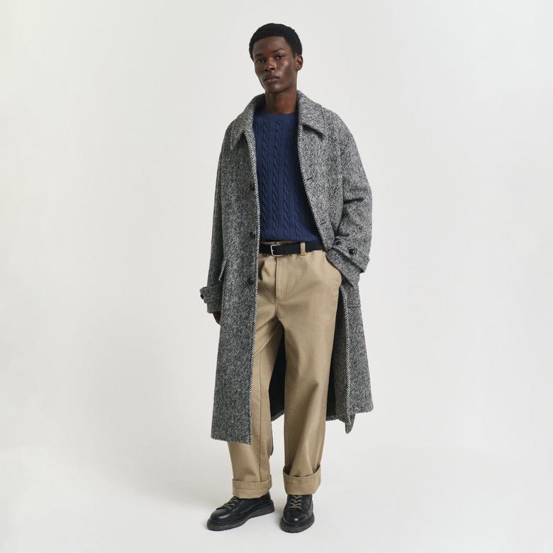 GANT Erkek Lacivert Regular Fit Bisiklet Yaka Örgü Kazak