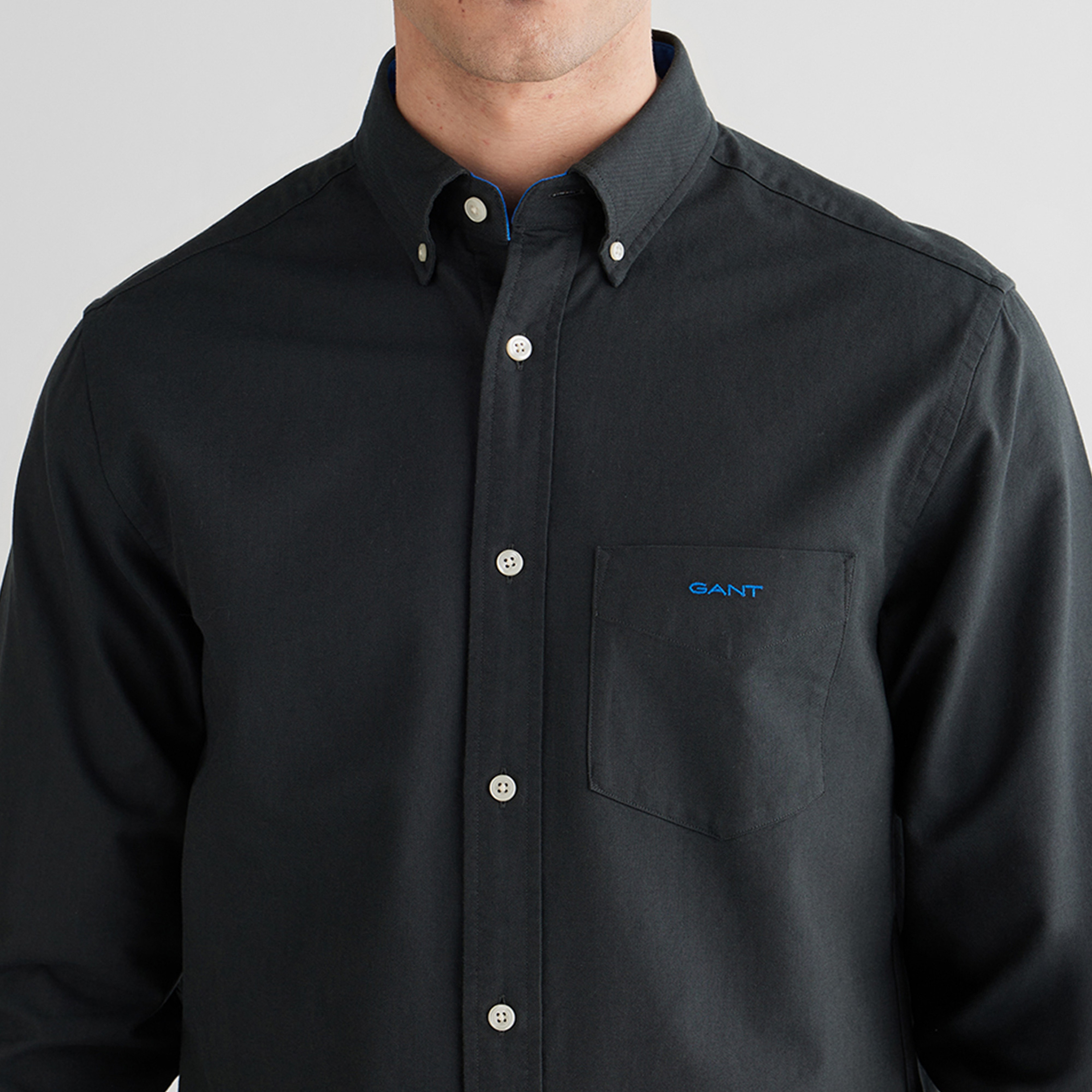 GANT Erkek Siyah Regular Fit Oxford Gömlek