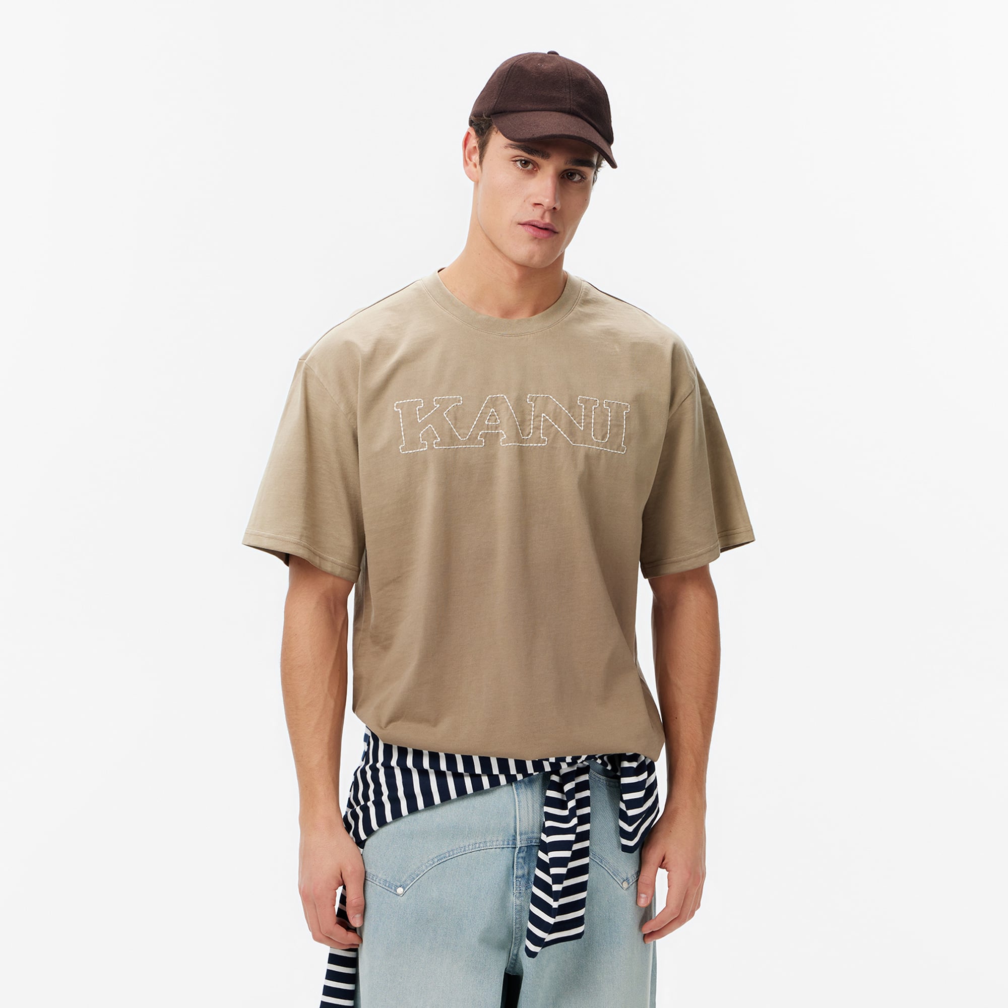 Karl Kani Retro Washed Denim Erkek Kahverengi T-Shirt