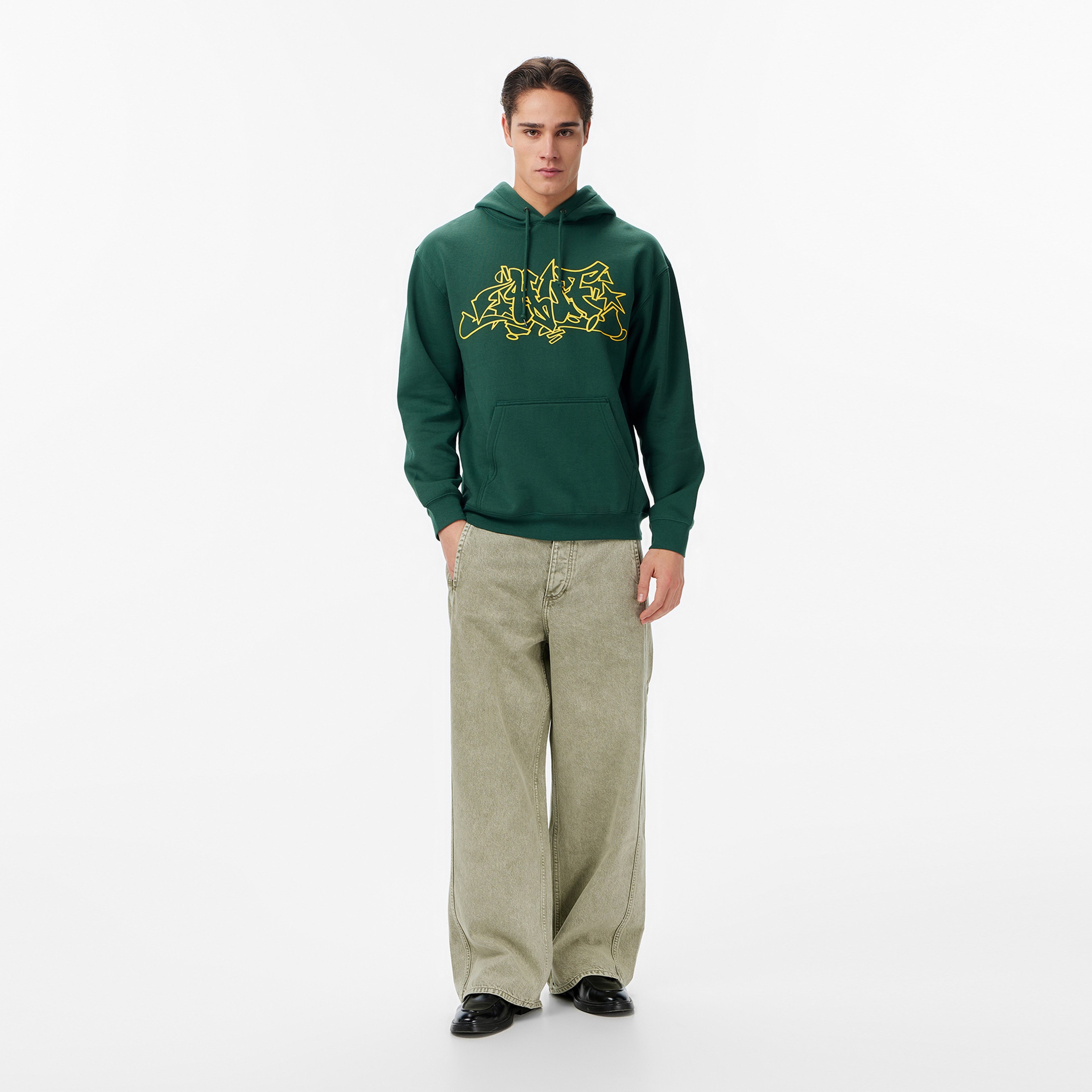 Huf Outlines Pullover Erkek Yeşil Sweatshirt