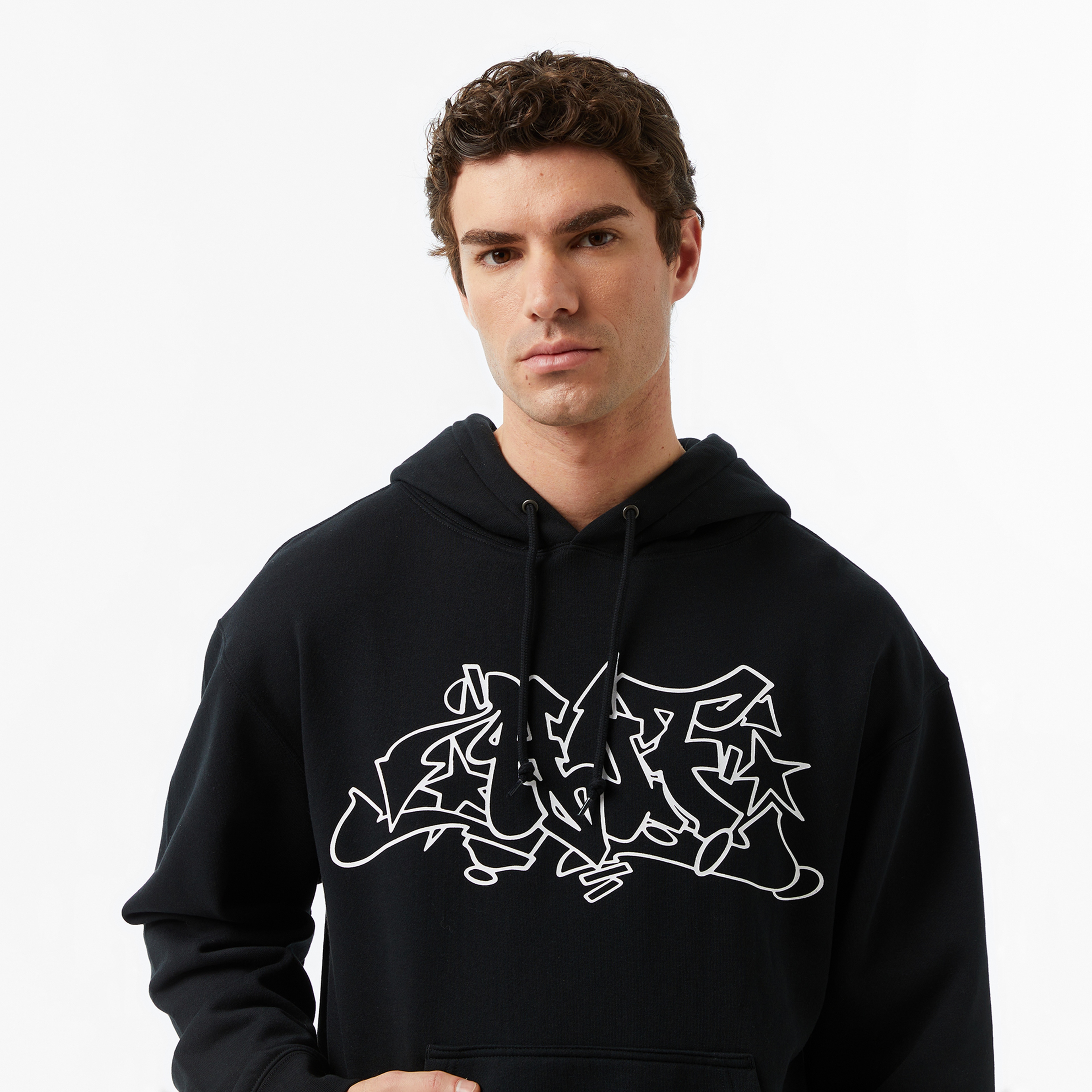 Huf Outlines Pullover Erkek Siyah Sweatshirt