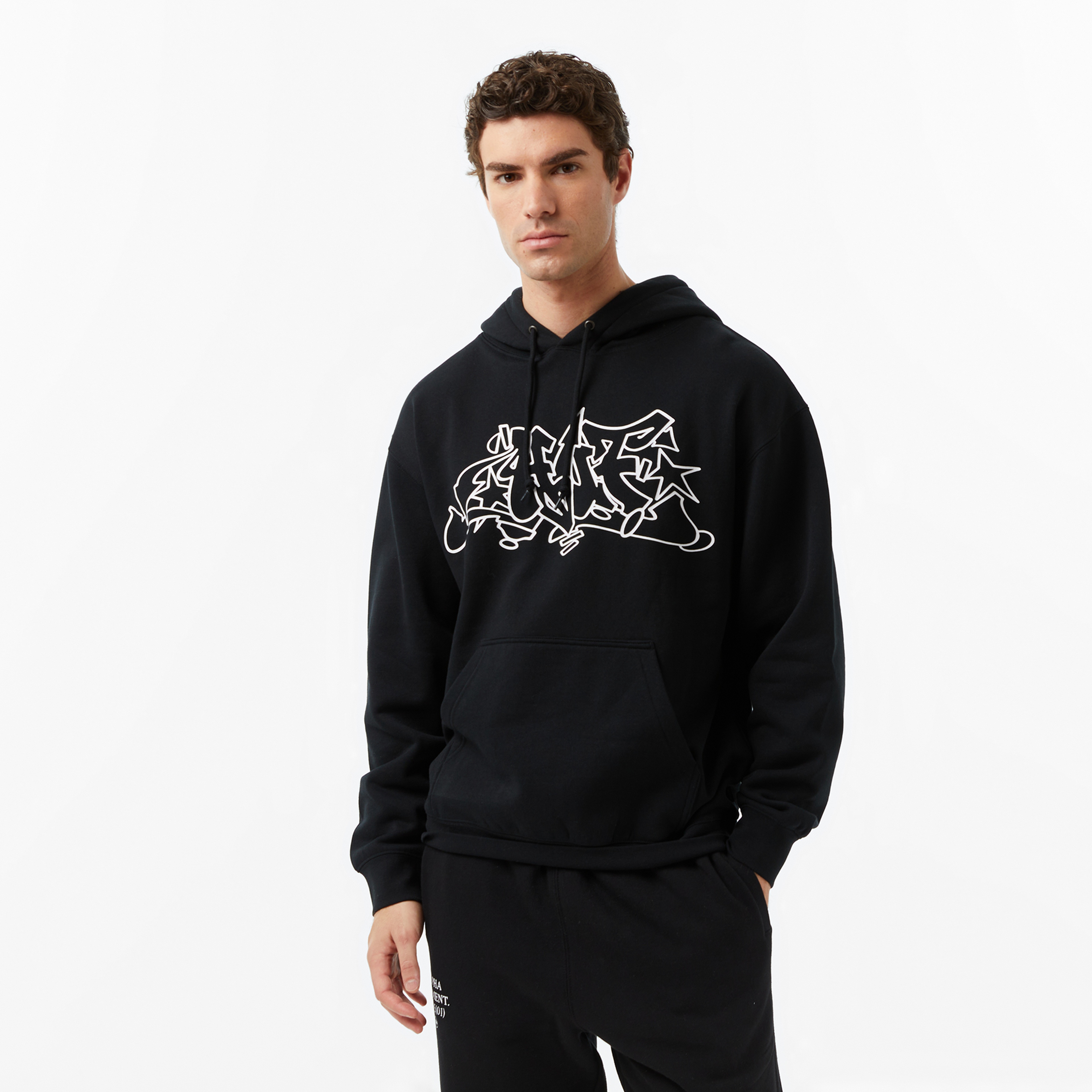 Huf Outlines Pullover Erkek Siyah Sweatshirt