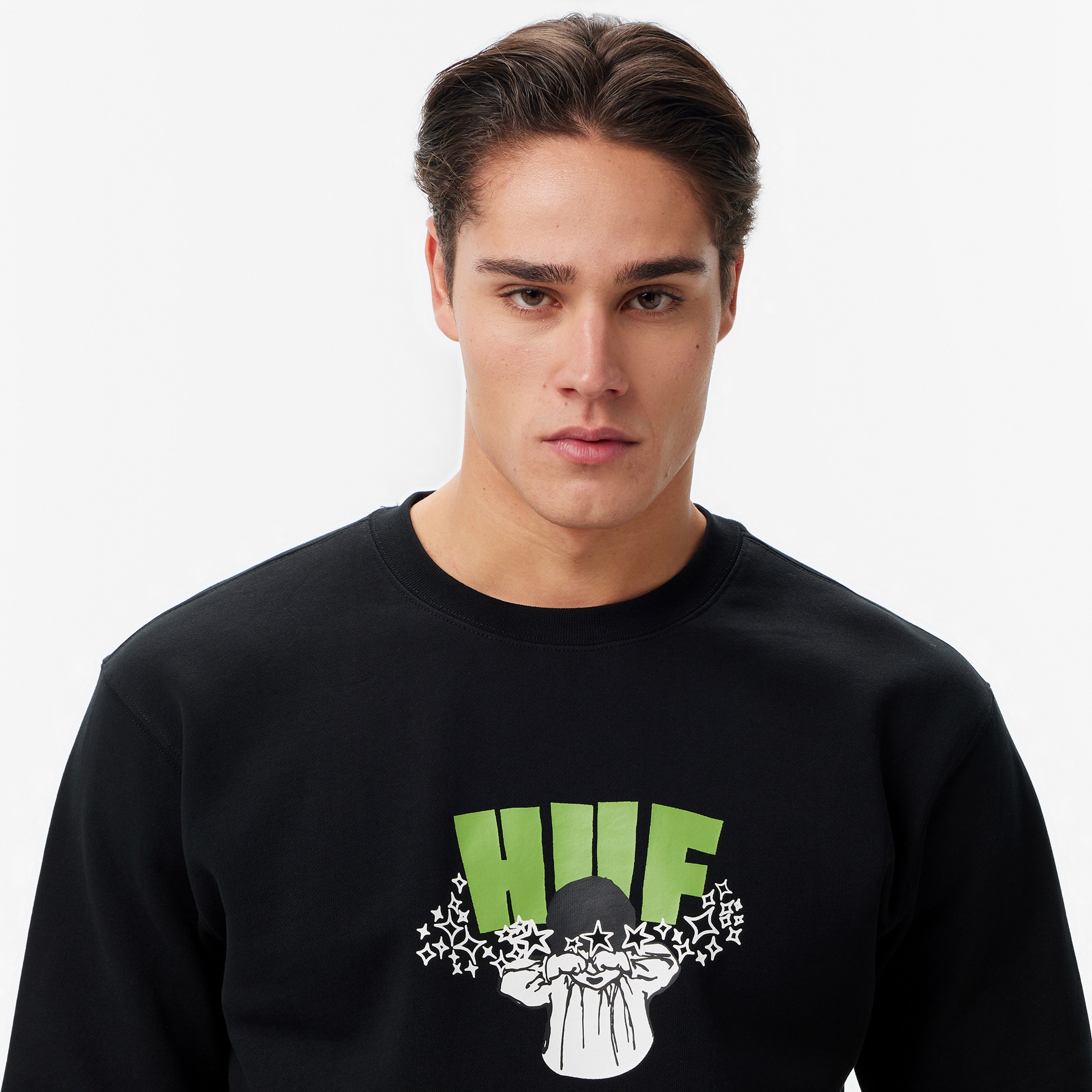 Huf Dazed Crewneck Erkek Siyah Sweatshirt