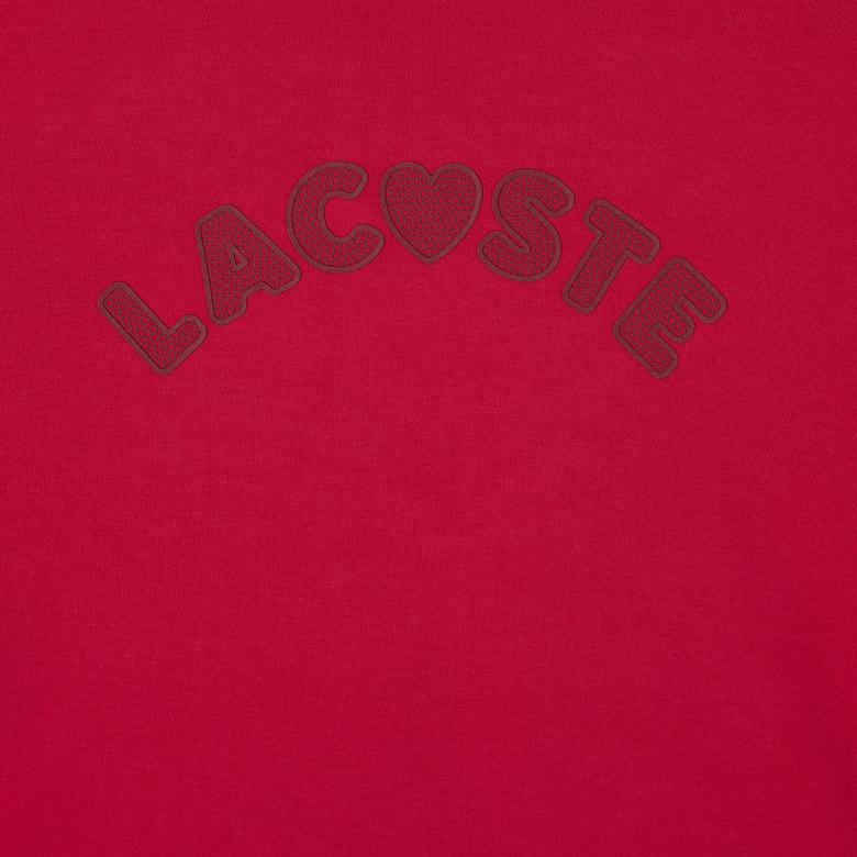 Lacoste Çocuk Uzun Kollu Bisiklet Yaka Baskılı Pembe T-Shirt