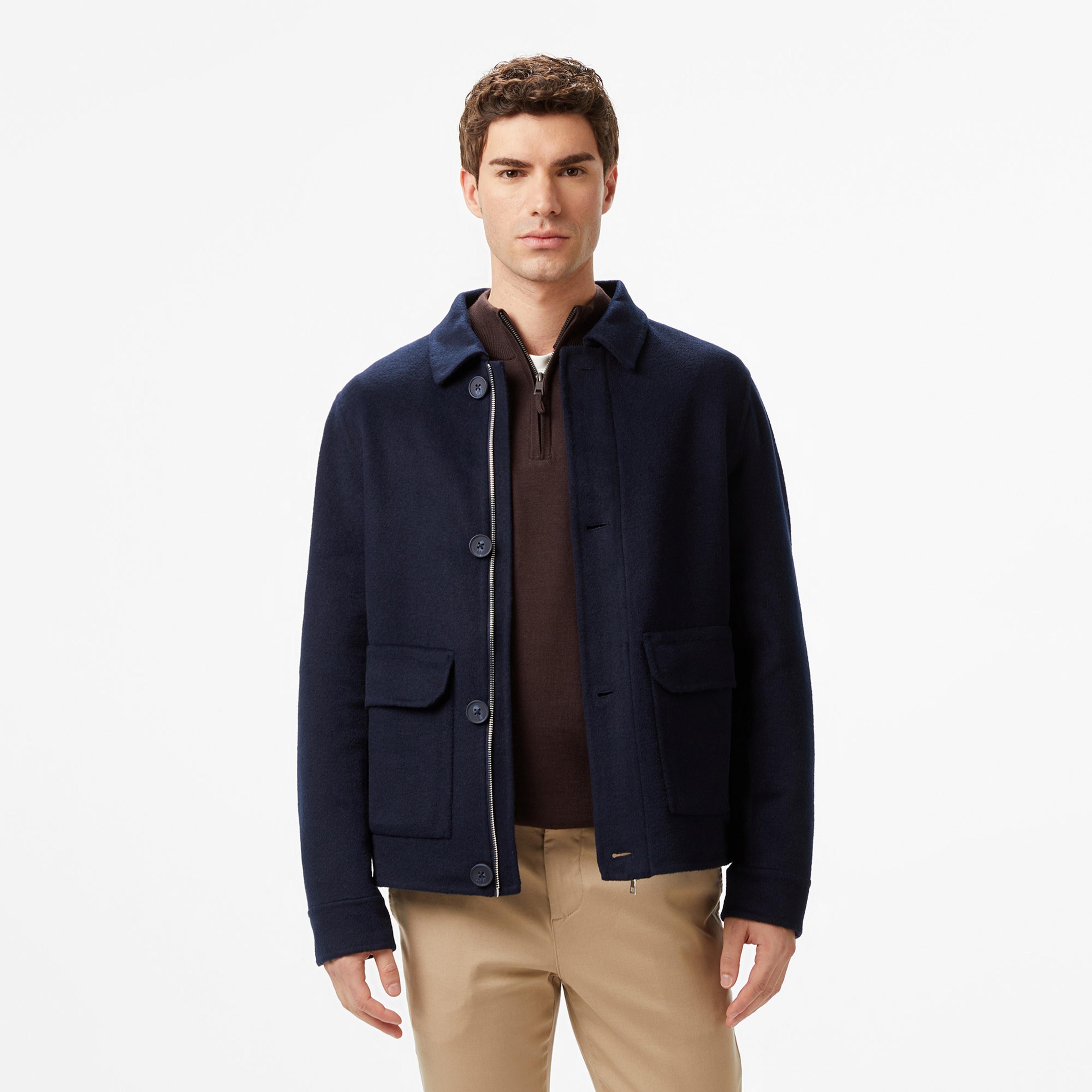 Nautica Erkek Lacivert Regular Fit Kaşe Ceket