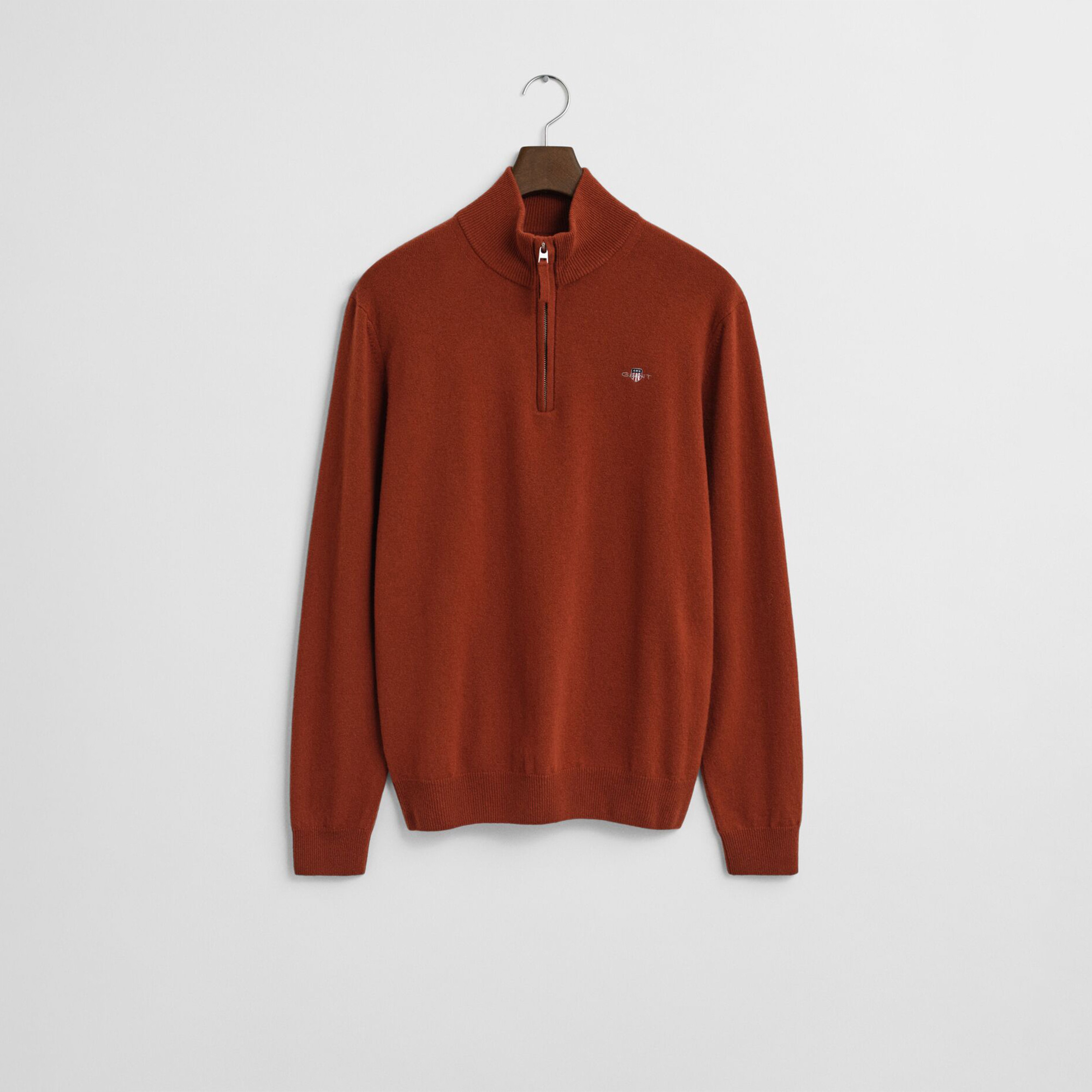 GANT Erkek Kırmızı Regular Fit Yarım Fermuarlı Kazak