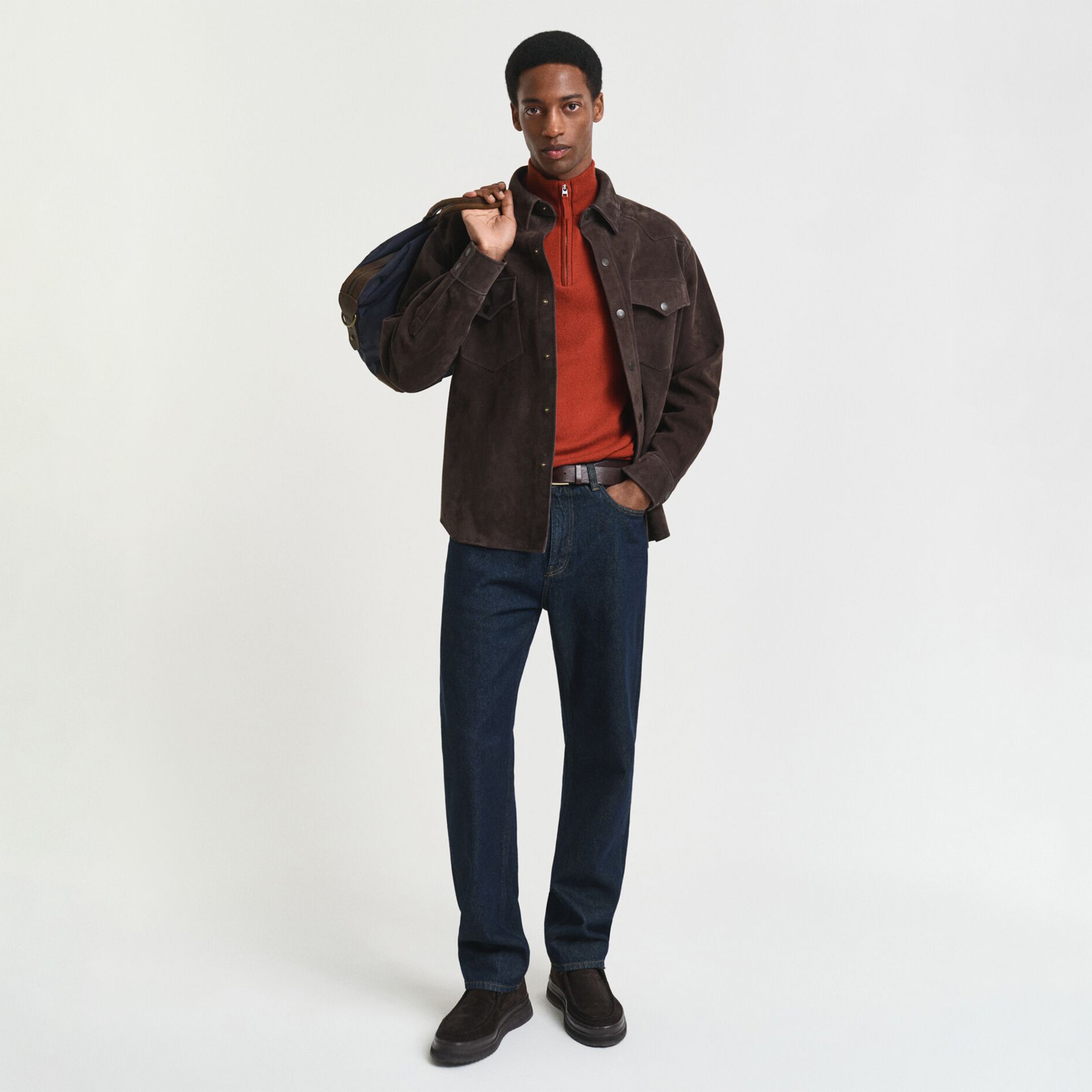 GANT Erkek Kırmızı Regular Fit Yarım Fermuarlı Kazak