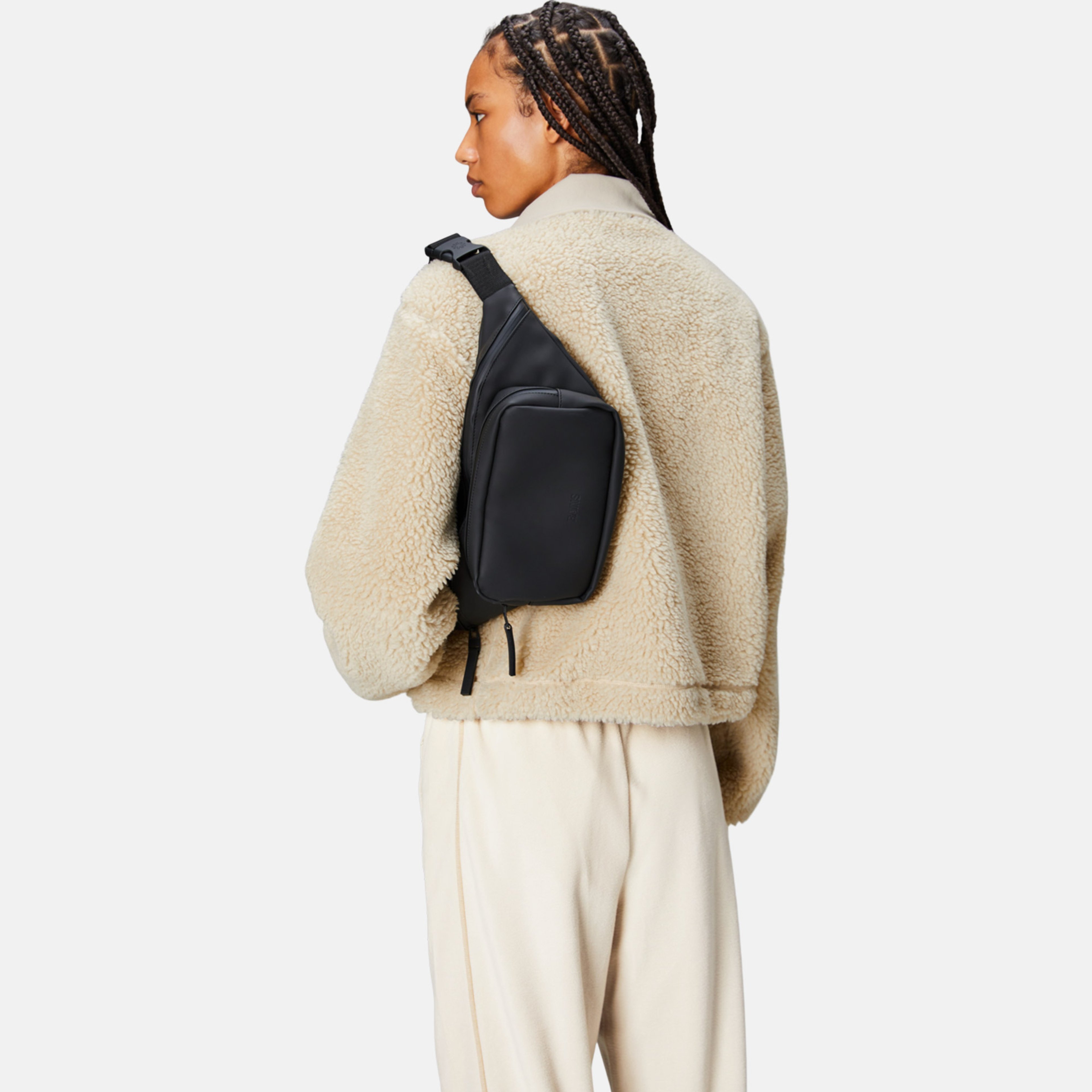 Rains Unisex Siyah Bel Çantası