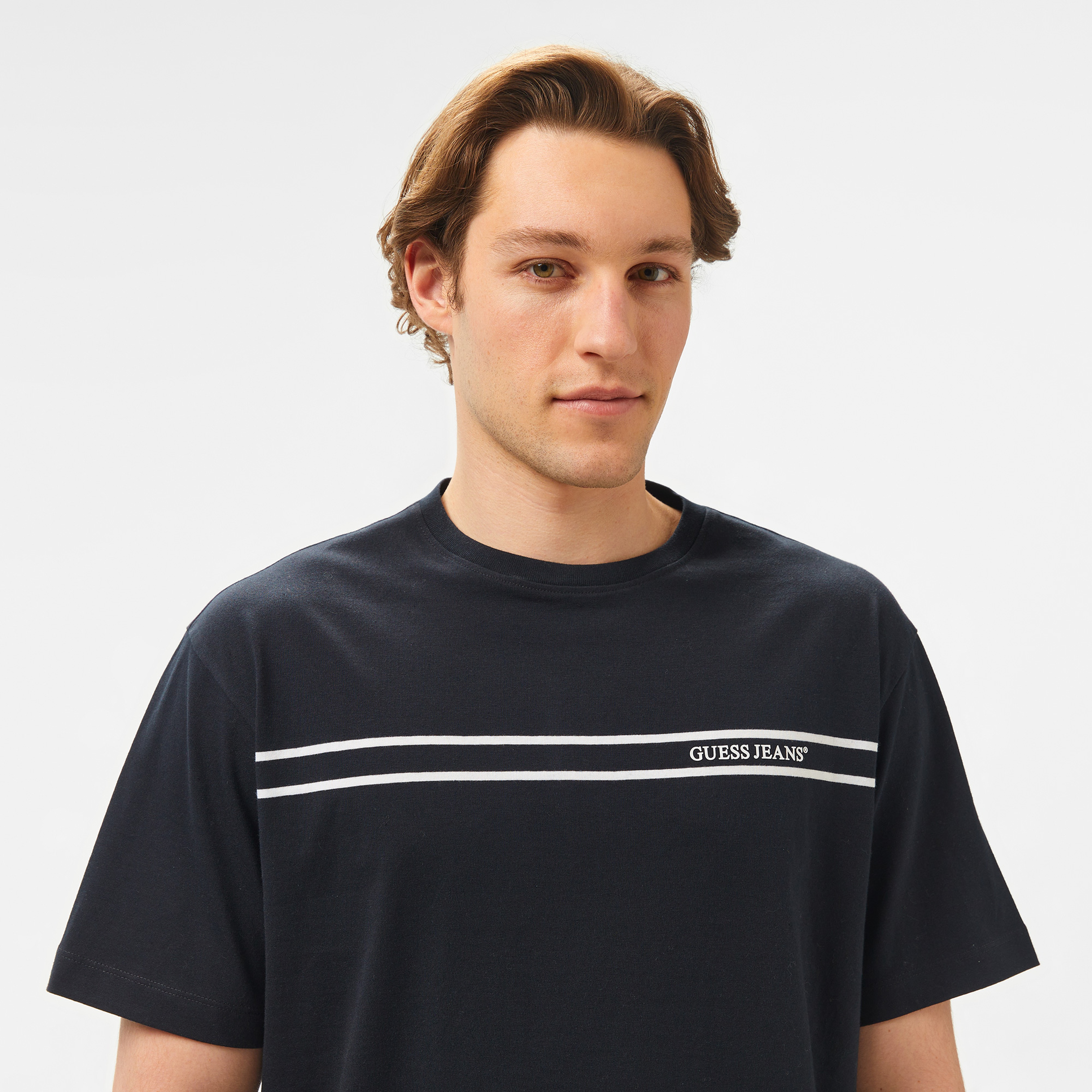 Guess Cn Reg Chest S Mid Organic Heavy 205 Erkek Siyah T-Shirt
