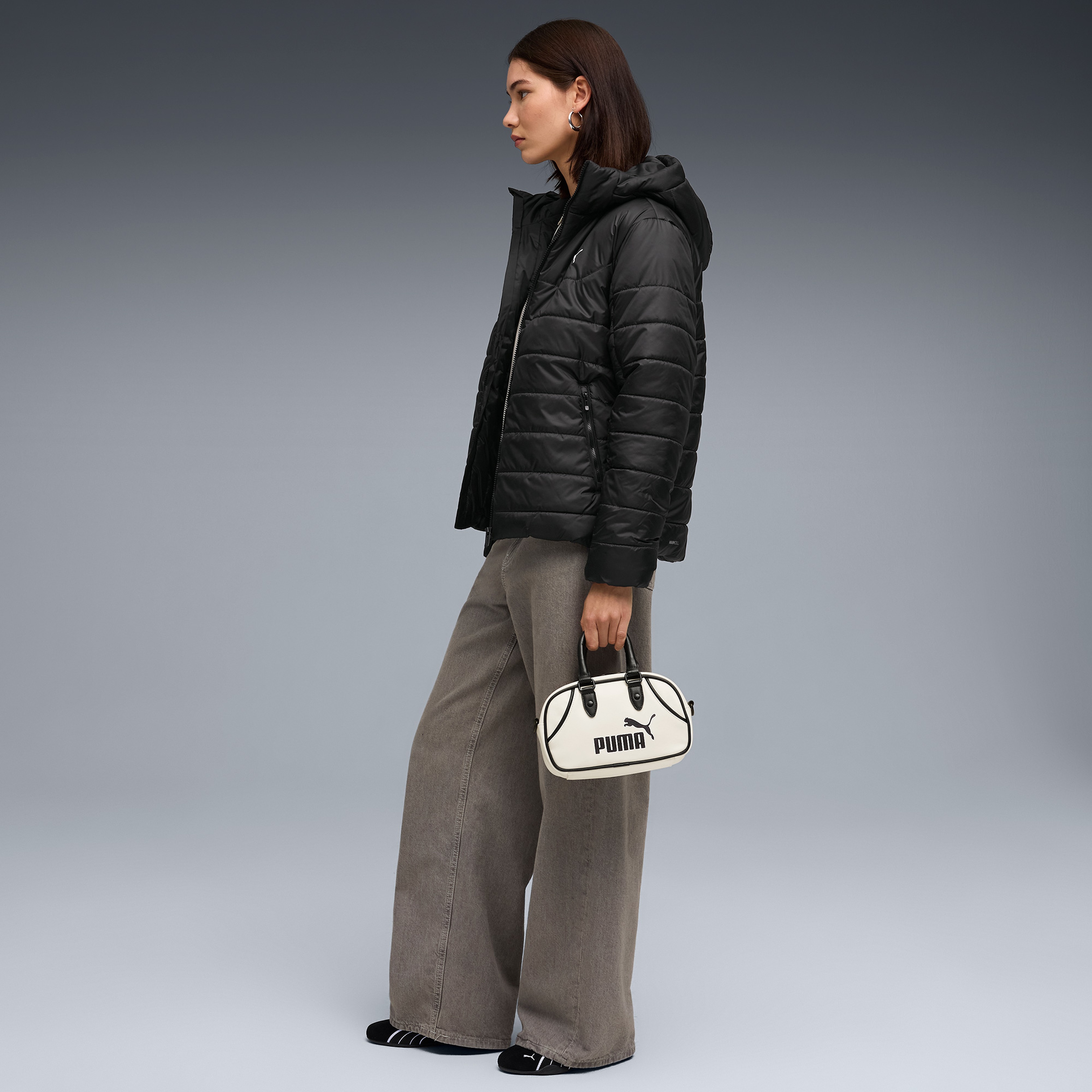 Puma Ess Hooded Padded  Kadın Siyah Ceket