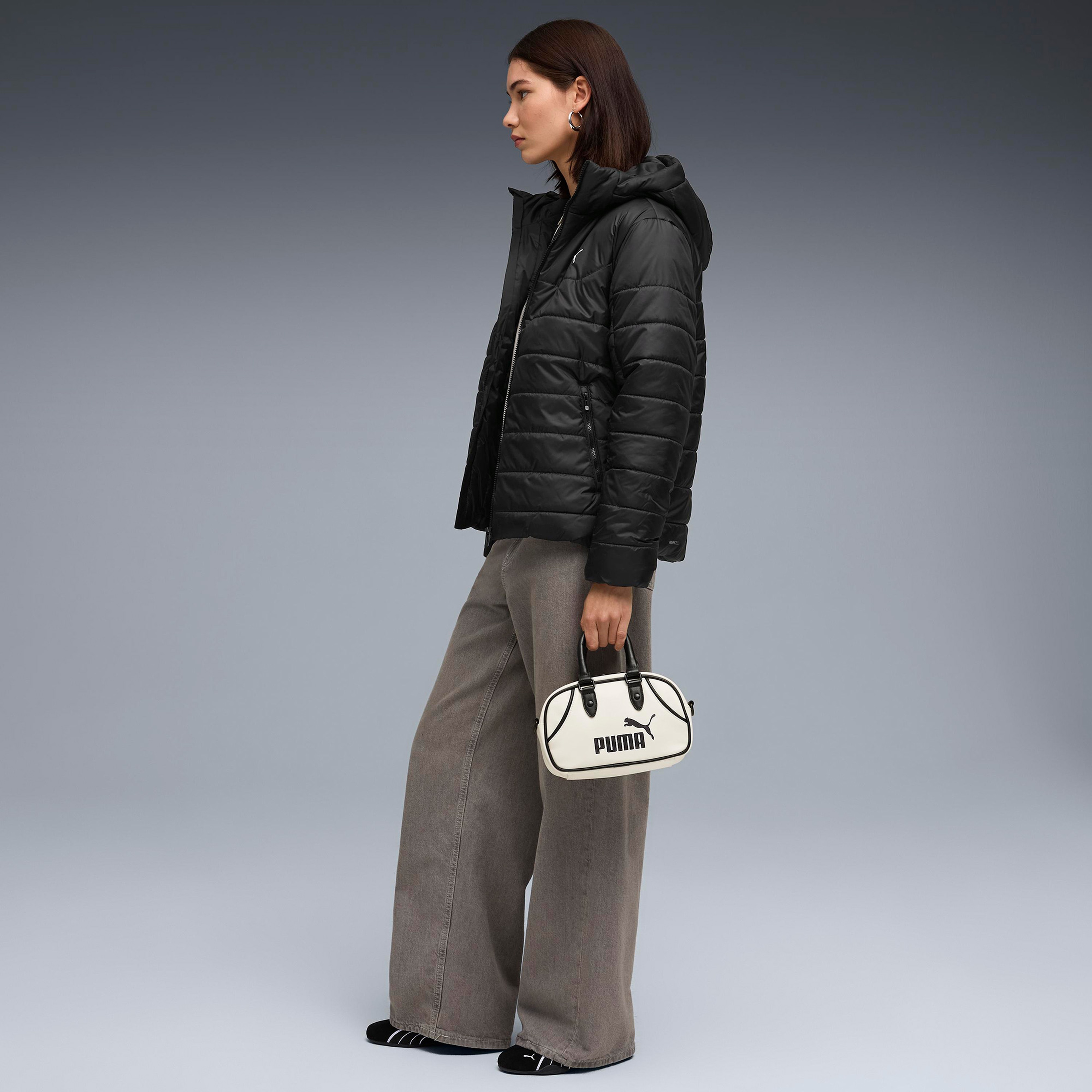 Puma Ess Hooded Padded  Kadın Siyah Ceket