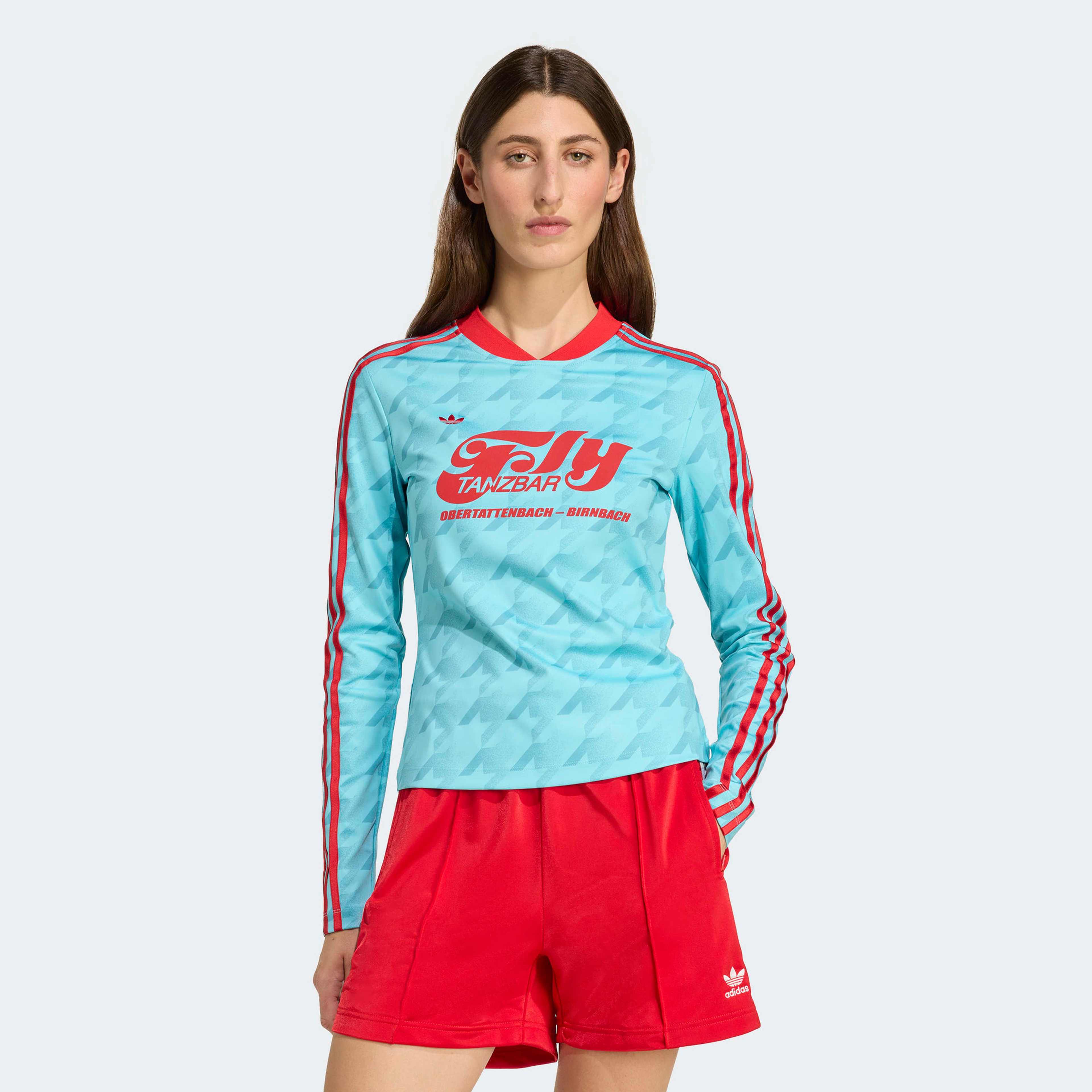 adidas Footie All Over Print Kadın Mavi T-Shirt