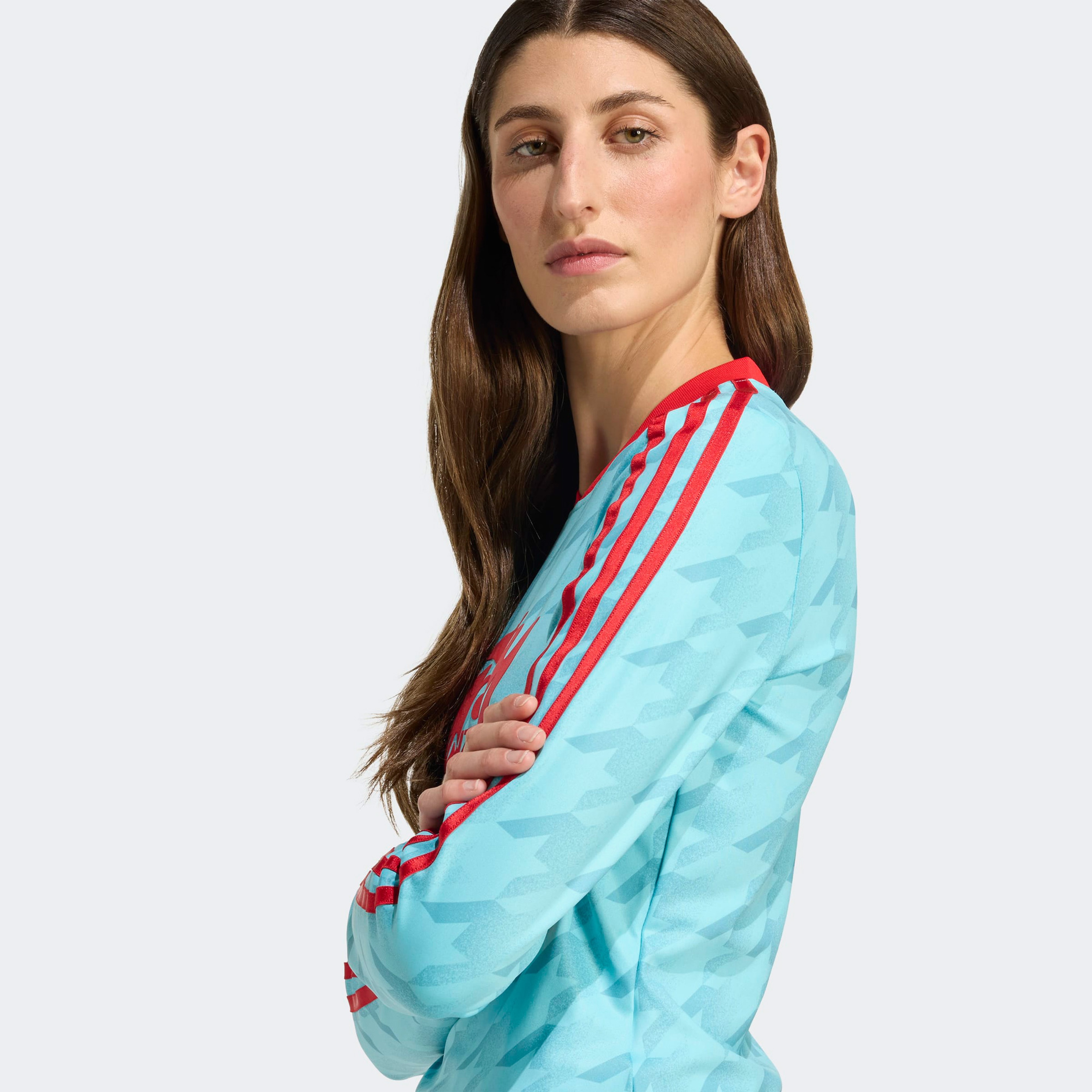 adidas Footie All Over Print Kadın Mavi T-Shirt