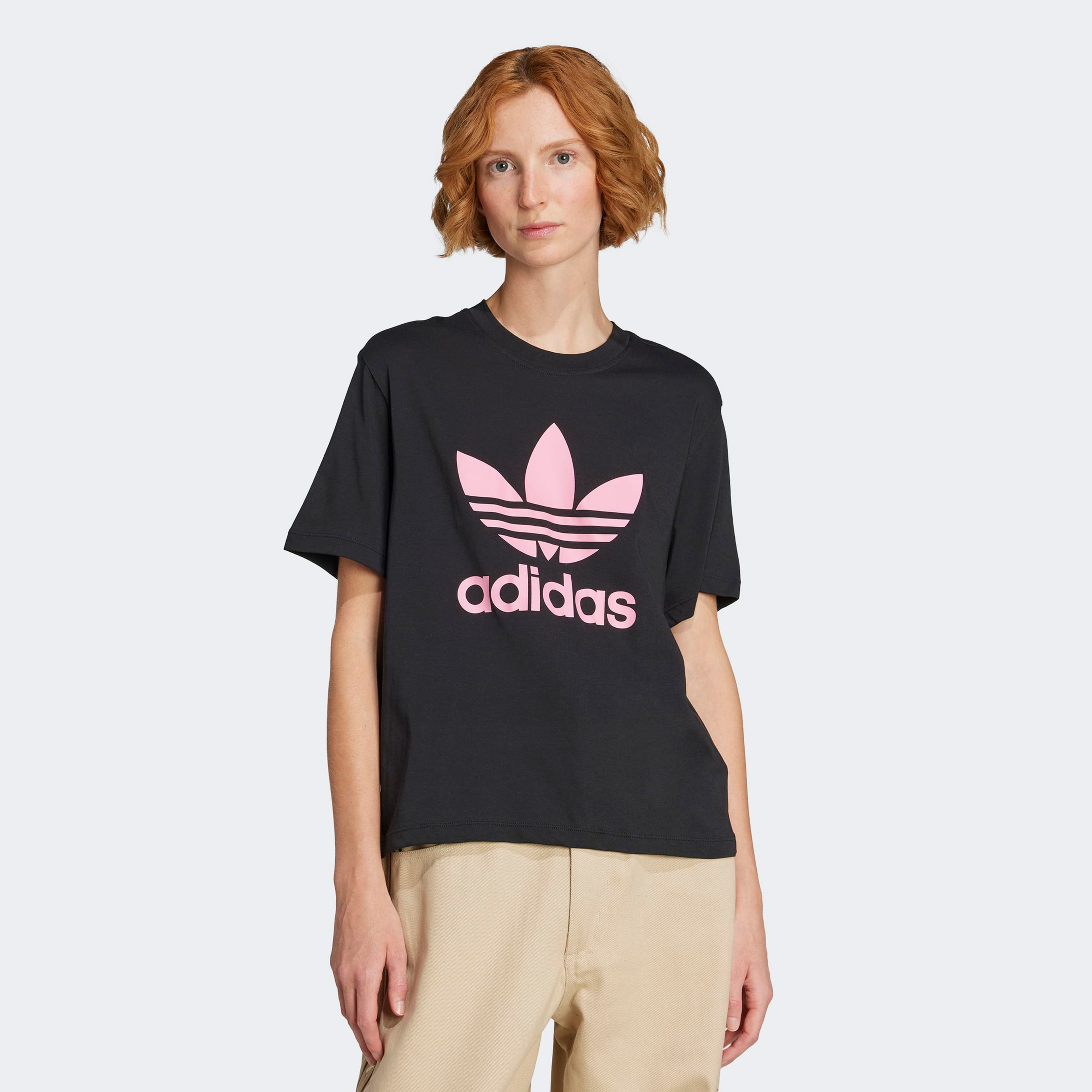 adidas Trefoil Boxy Kadın Siyah T-Shirt