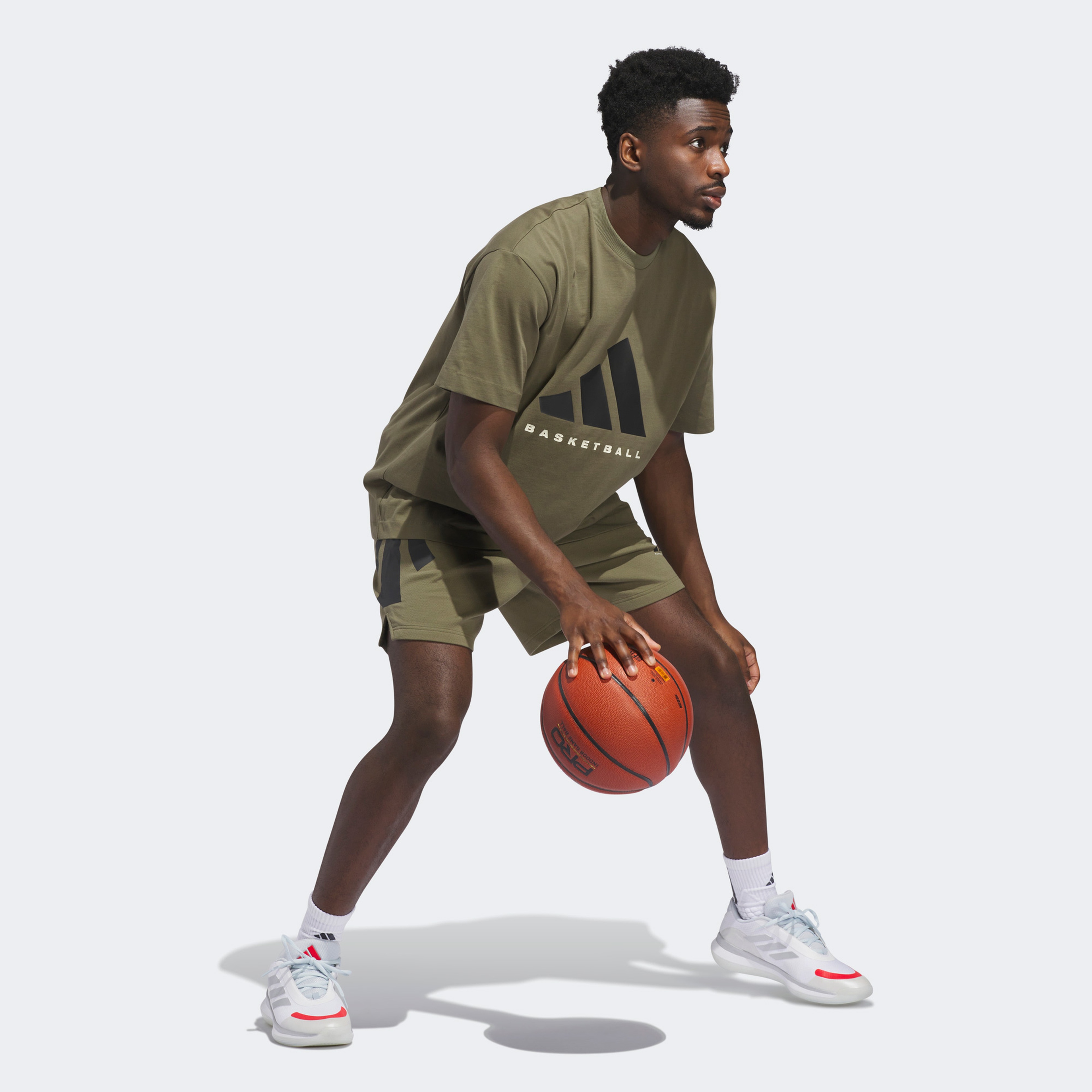 adidas Basketball Unisex Yeşil T-Shirt