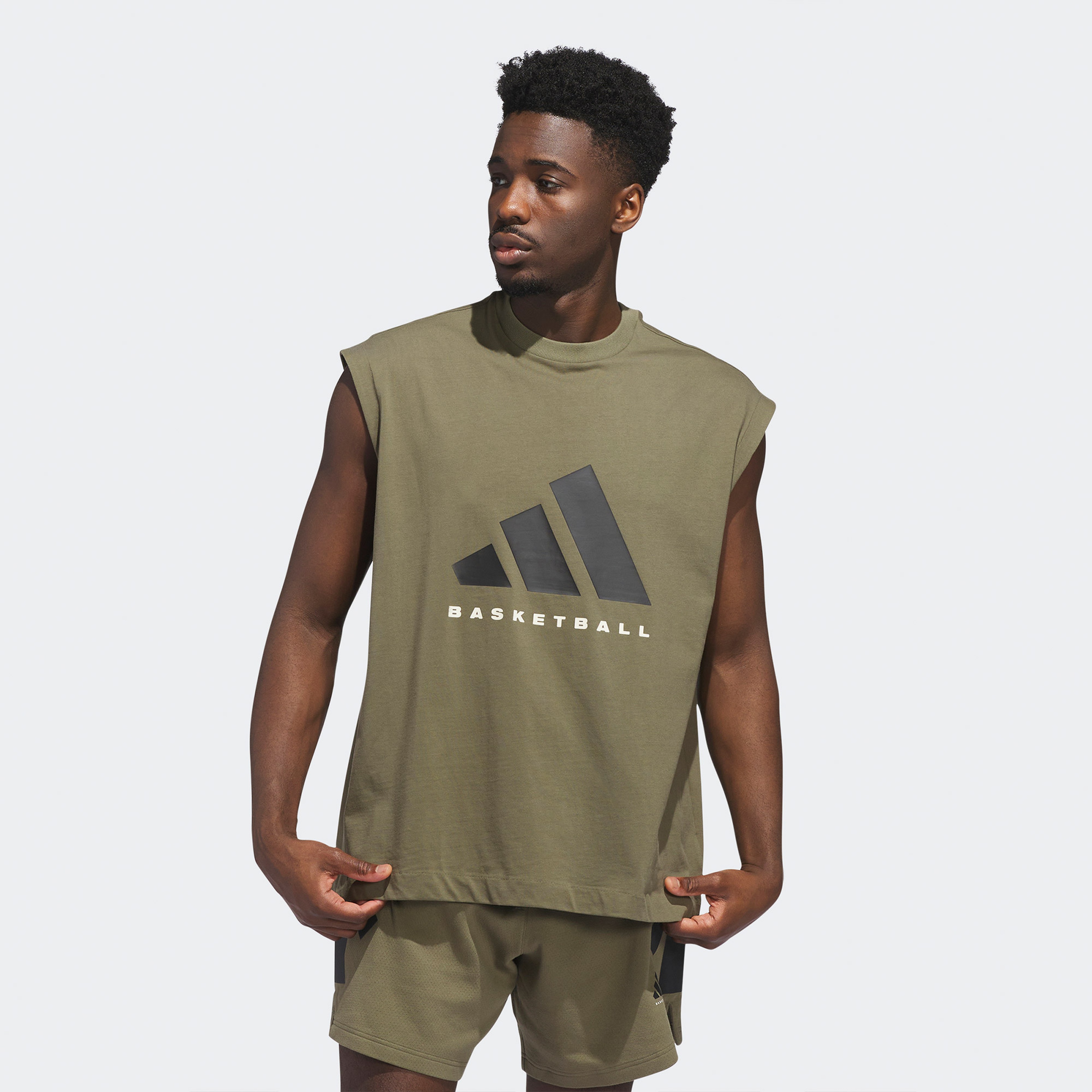 adidas Basketball Unisex Yeşil Kolsuz T-Shirt