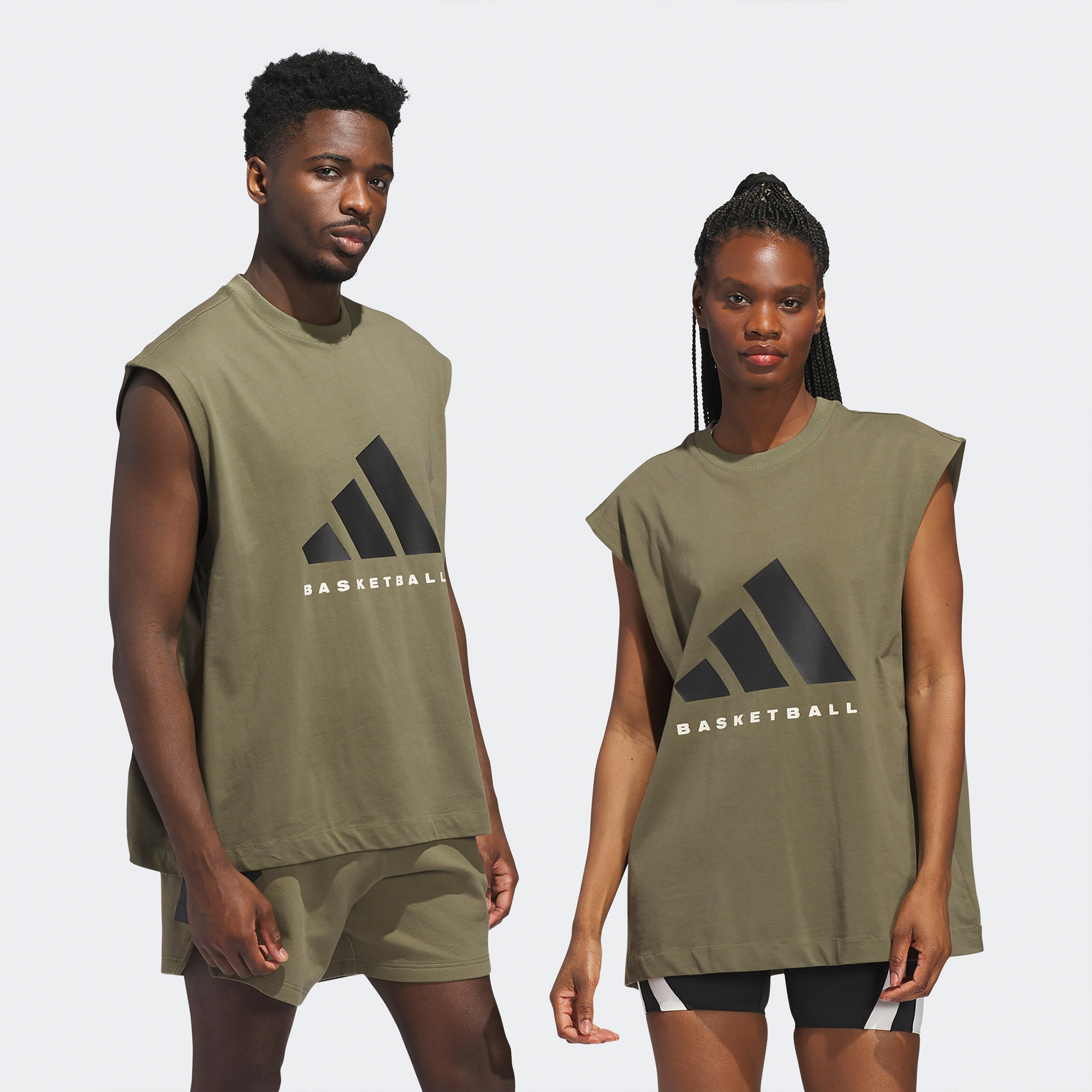 adidas Basketball Unisex Yeşil Kolsuz T-Shirt