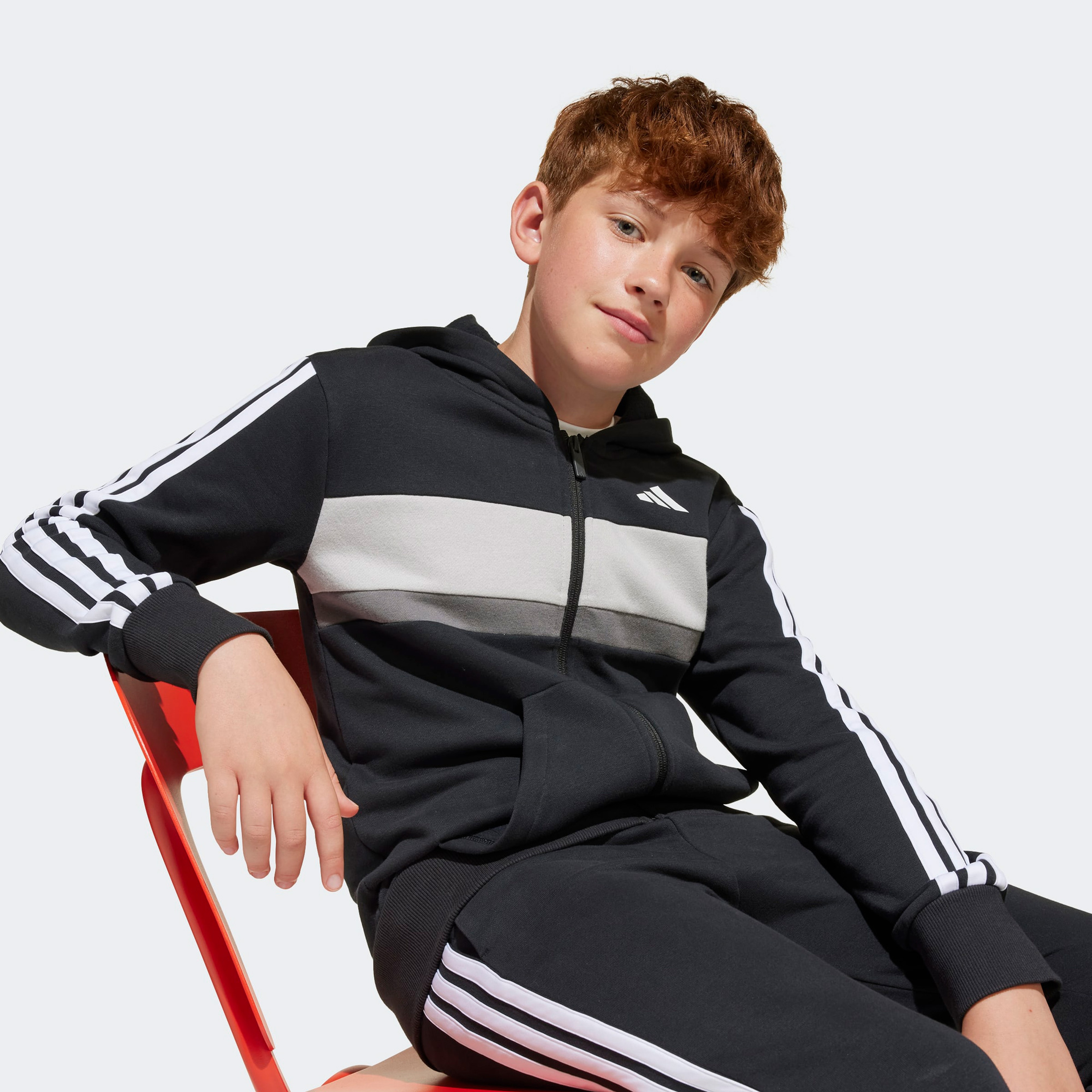 adidas Fleece 3-Stripes Essentials Çocuk Siyah Eşofman Takımı