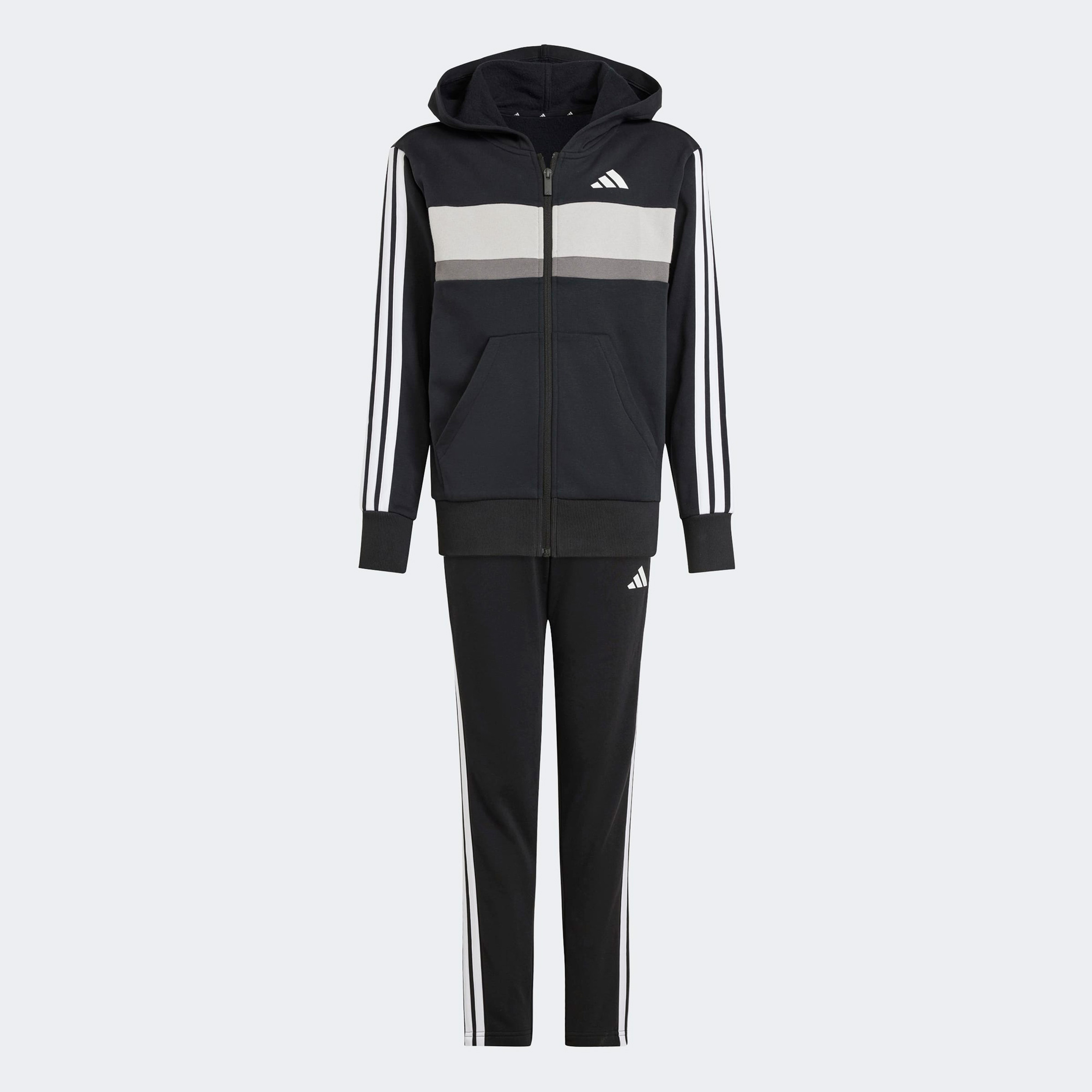 adidas Fleece 3-Stripes Essentials Çocuk Siyah Eşofman Takımı